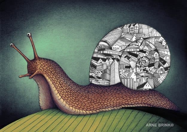 Snail with house