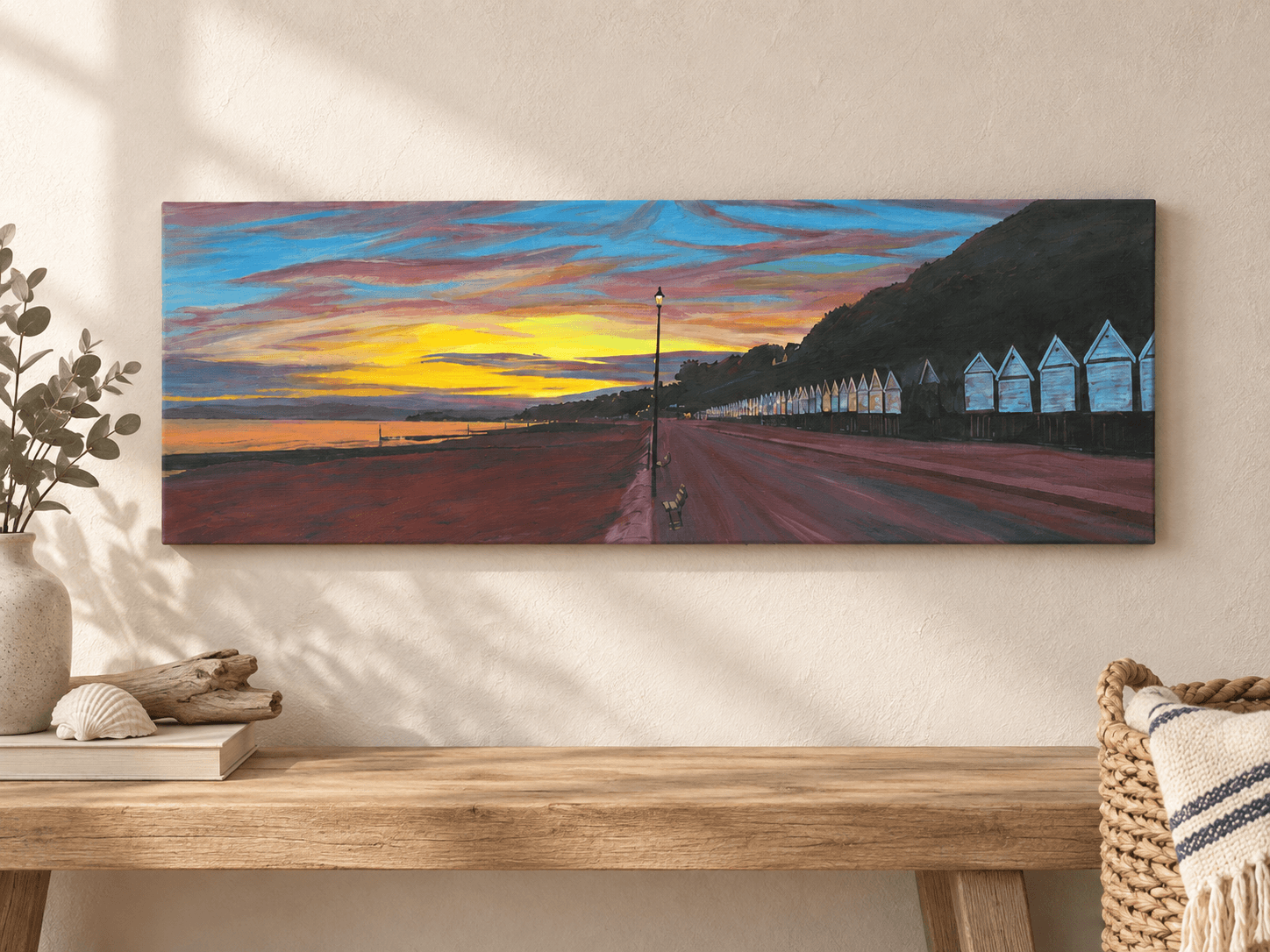Bournemouth Beach Hut Sunset Original
