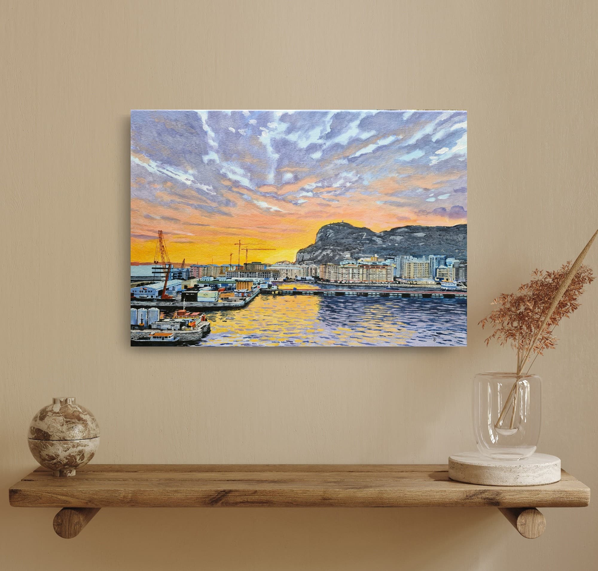 Sunrise behind Gibraltar