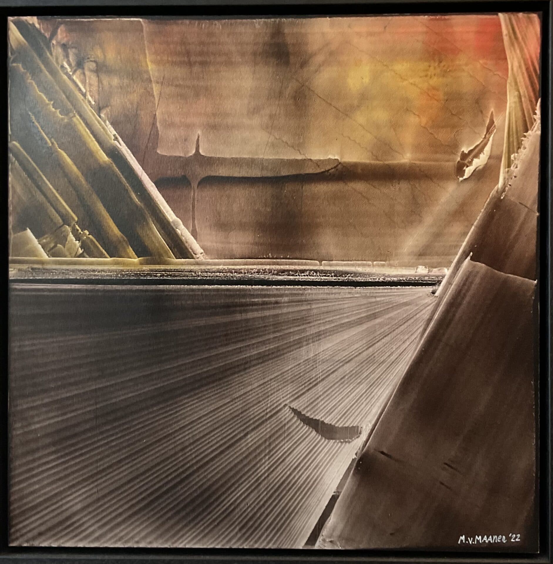 “Dolphin” | Uniqie work! | Oil on panel |  40 x 40 cm - Framed