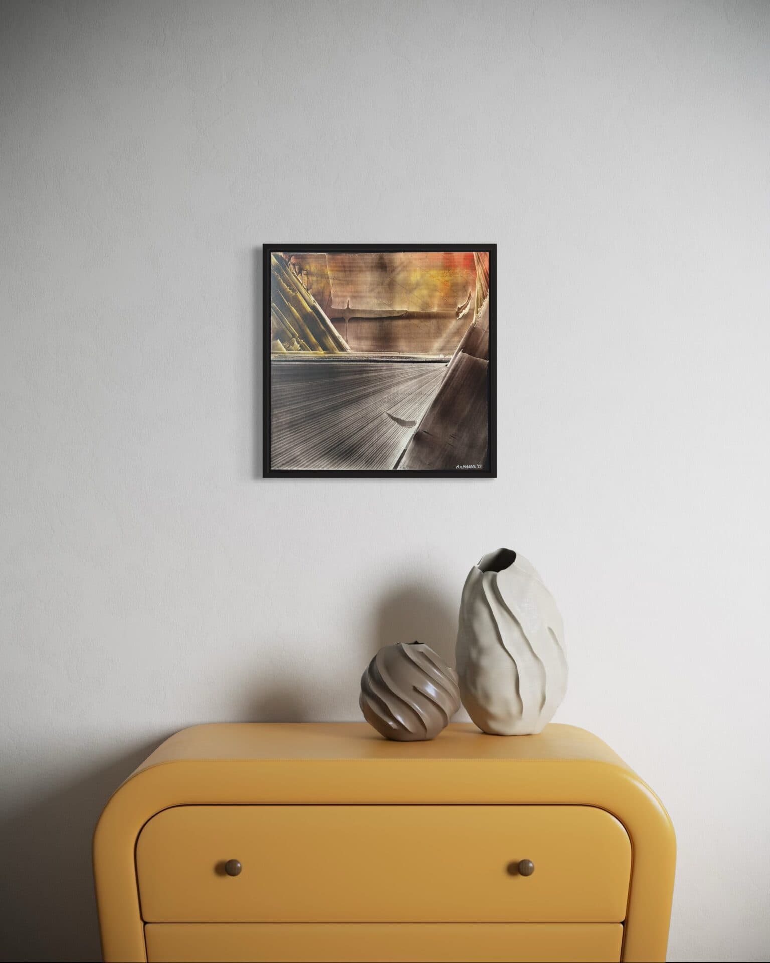 “Dolphin” | Uniqie work! | Oil on panel |  40 x 40 cm - Framed