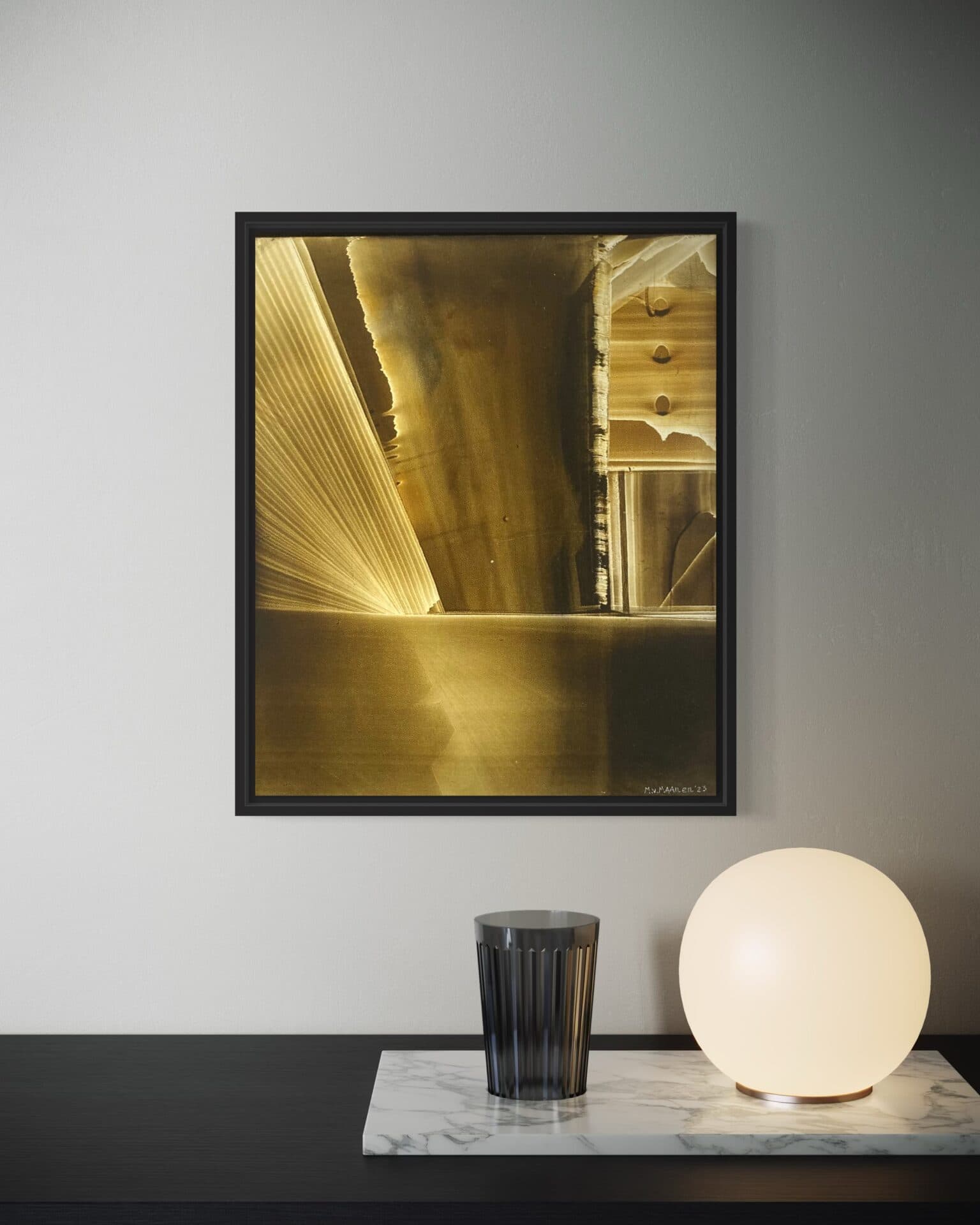 “Light rails” | Uniqie work! | Hand painted | Oil on panel | 27 x 33 cm | Framed
