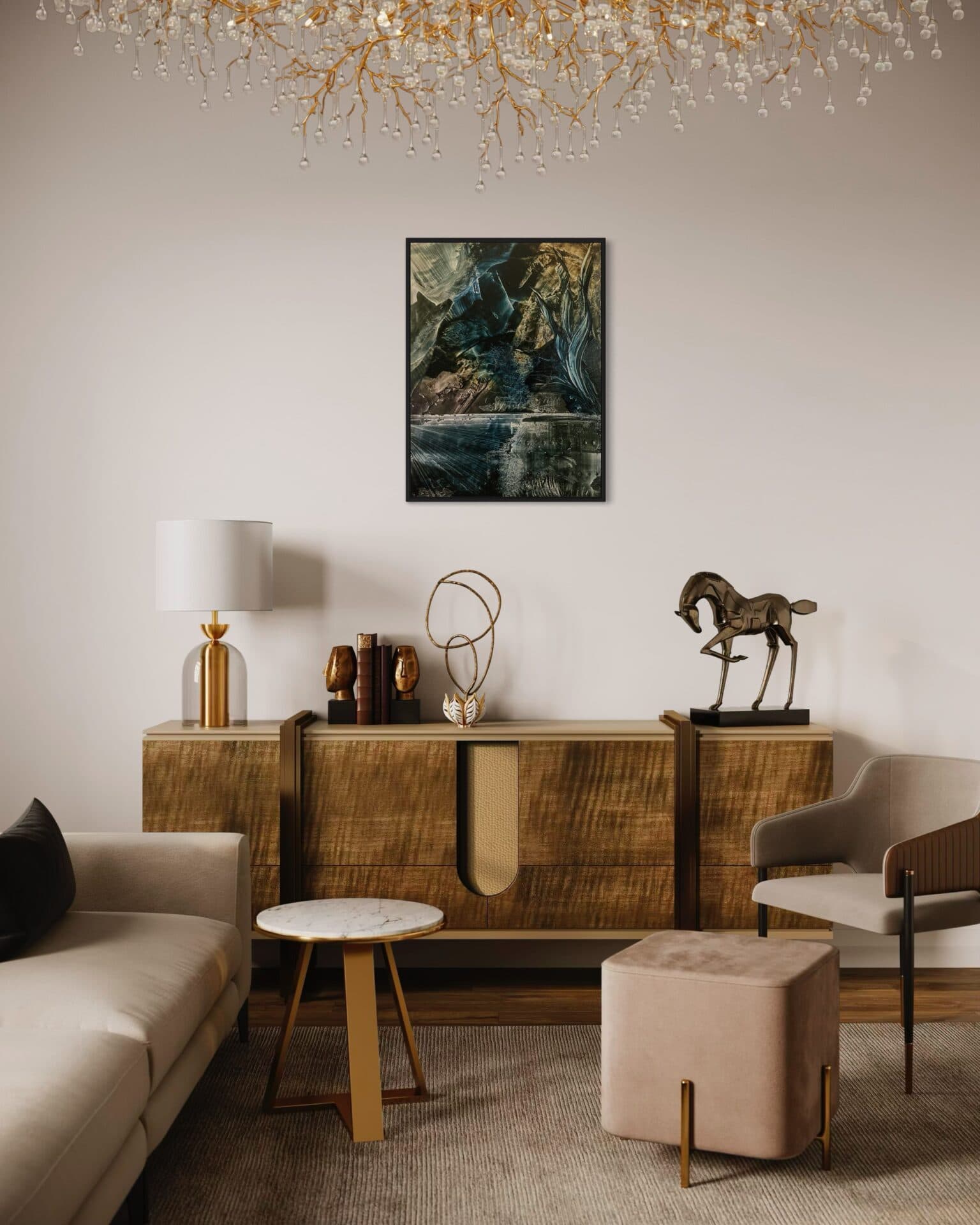 “Blue Lagoon” | Uniqie work! | Hand painted | Oil on canvas | 60 x 80 cm - Framed