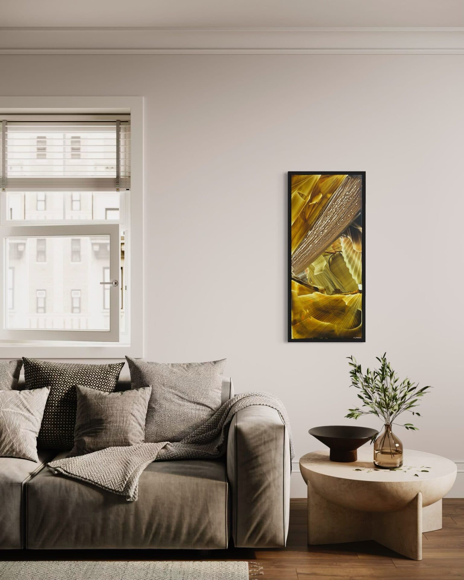 “Sparkling” | Uniqie work! |  Hand painted! | Oil on Panel | 43 x 95 cm - Framed