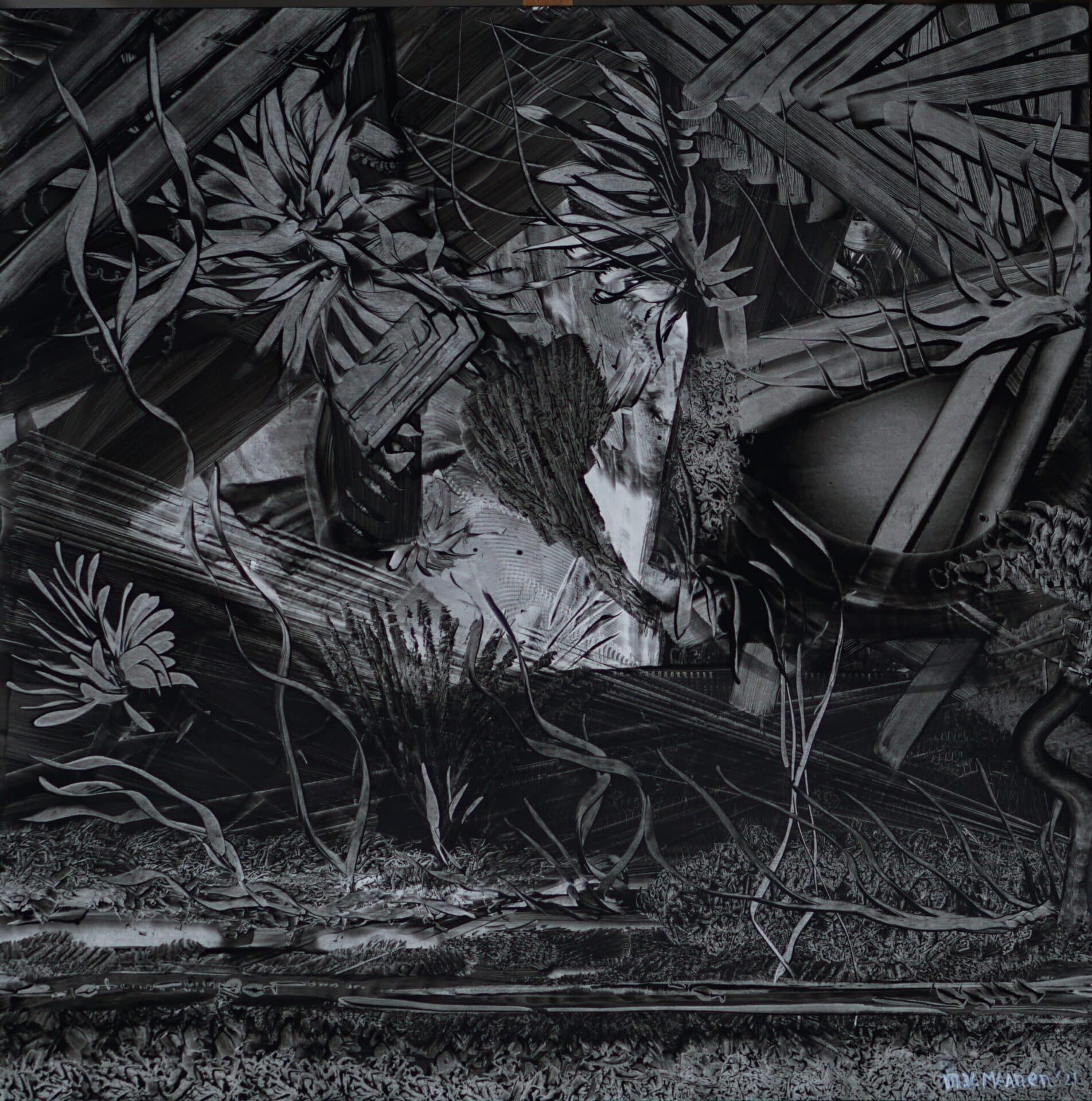 "Dimension of Nature" II | Unique work! | Hand painted | Oil on Panel - 60 x 60 cm - Framed