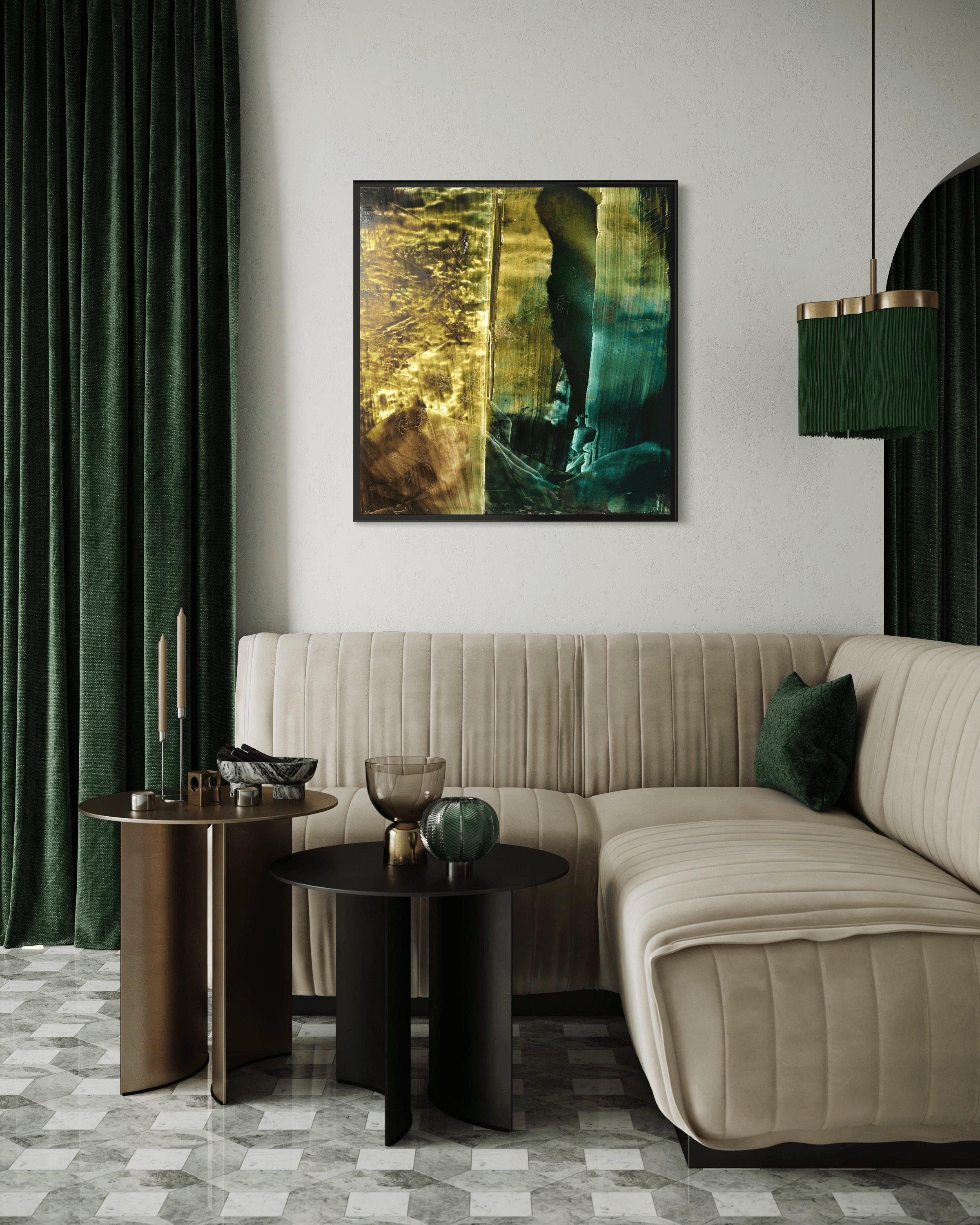 “The veil” Unique work! | Hand painted | Oil on Canvas - 100 x 100 cm - Framed