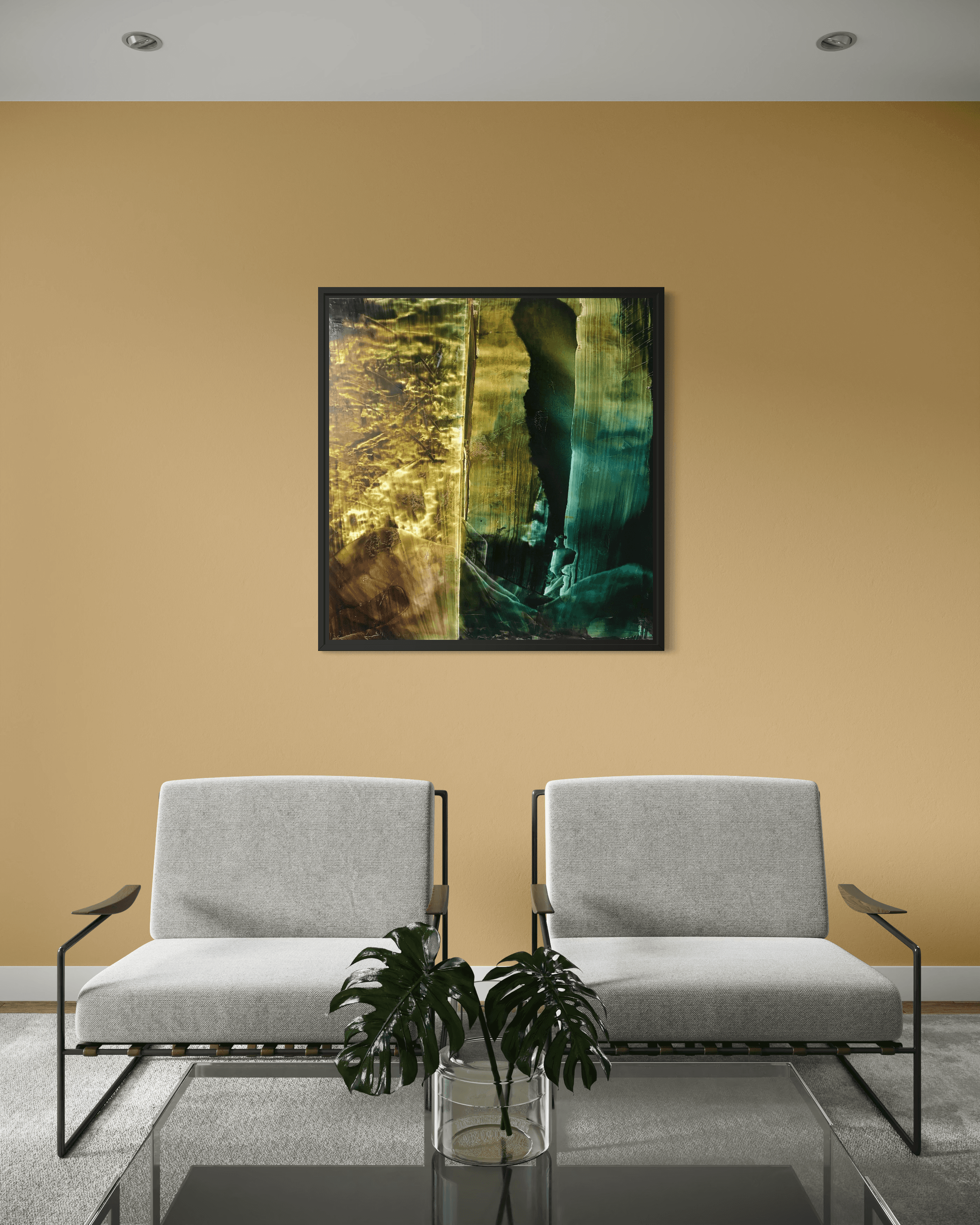 “The veil” Unique work! | Hand painted | Oil on Canvas - 100 x 100 cm - Framed