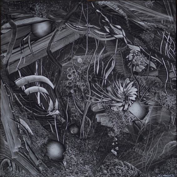 “Dimension of Nature III” | Unique work | Handpainting | Oil on panel | 60 x 60 cm | Framed