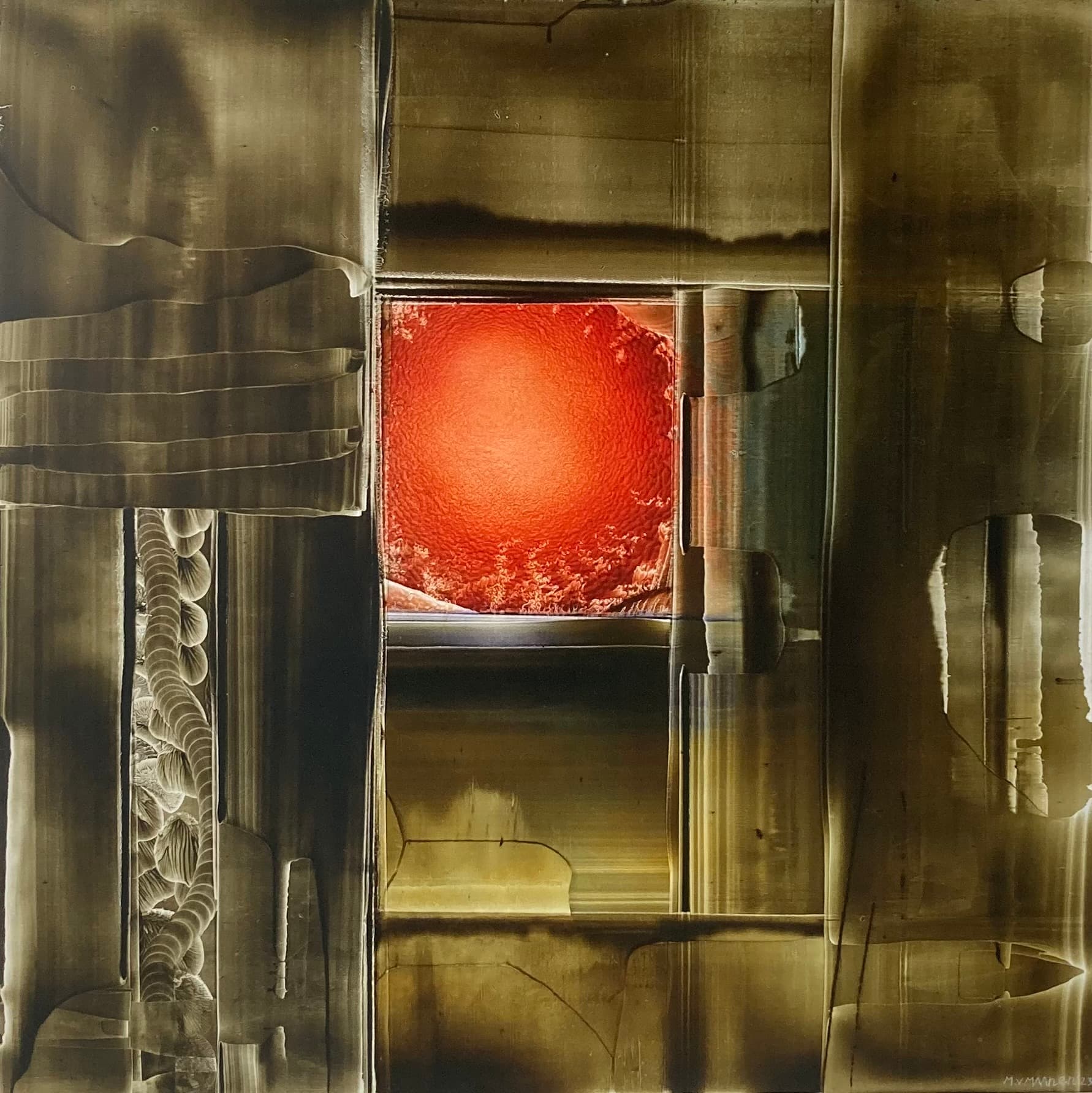 “Into Down” | Unique work | Handpainting | Oil on panel | 60 x 60 cm | Framed