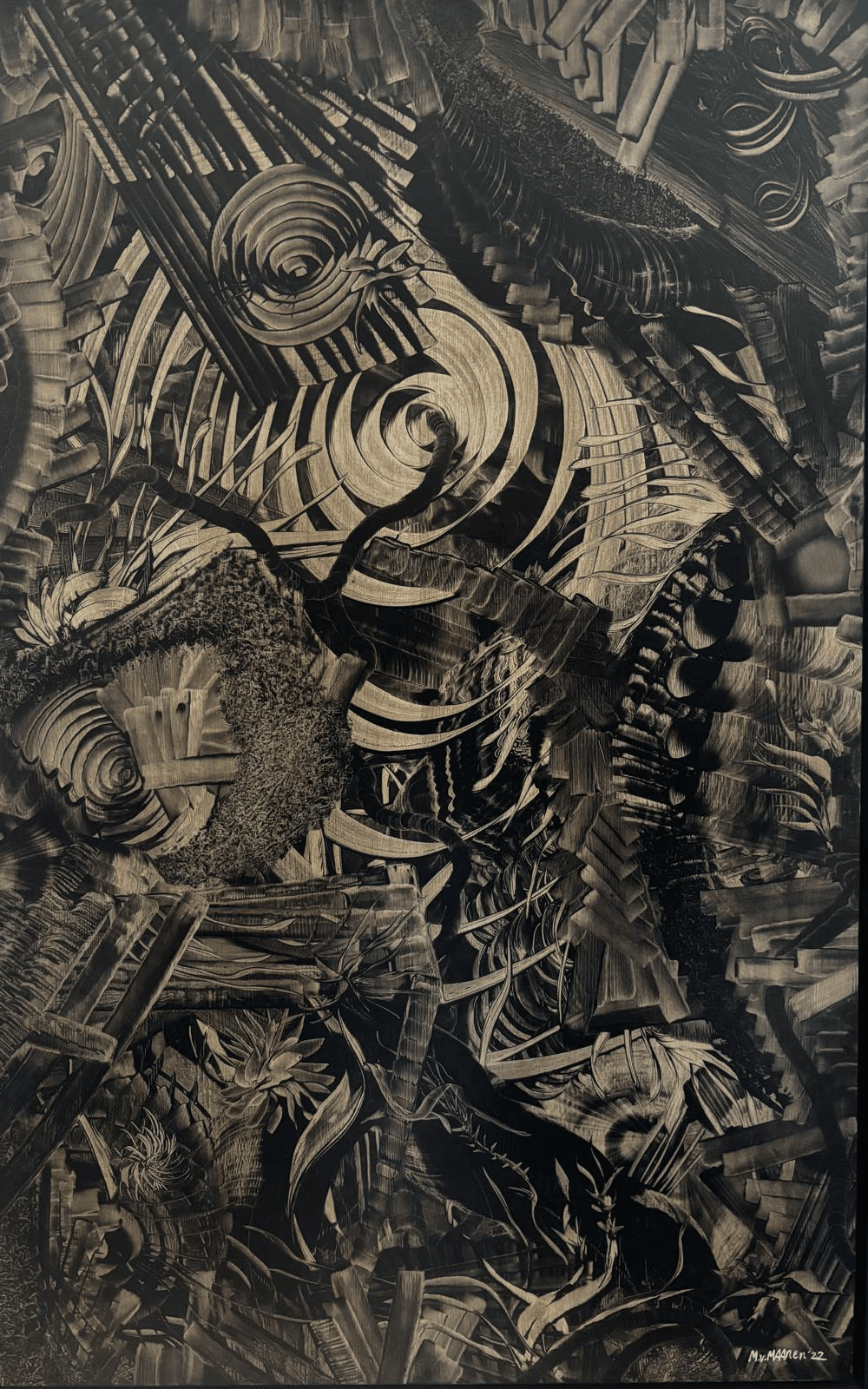 “Creativity of Becoming ” | Unique work | Handpainting | Oil on panel | 83 x 130 cm | Framed