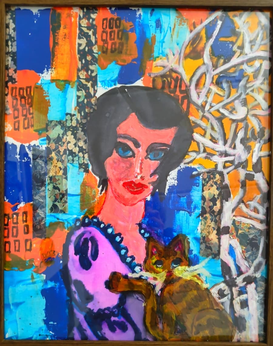 The lady and her cat