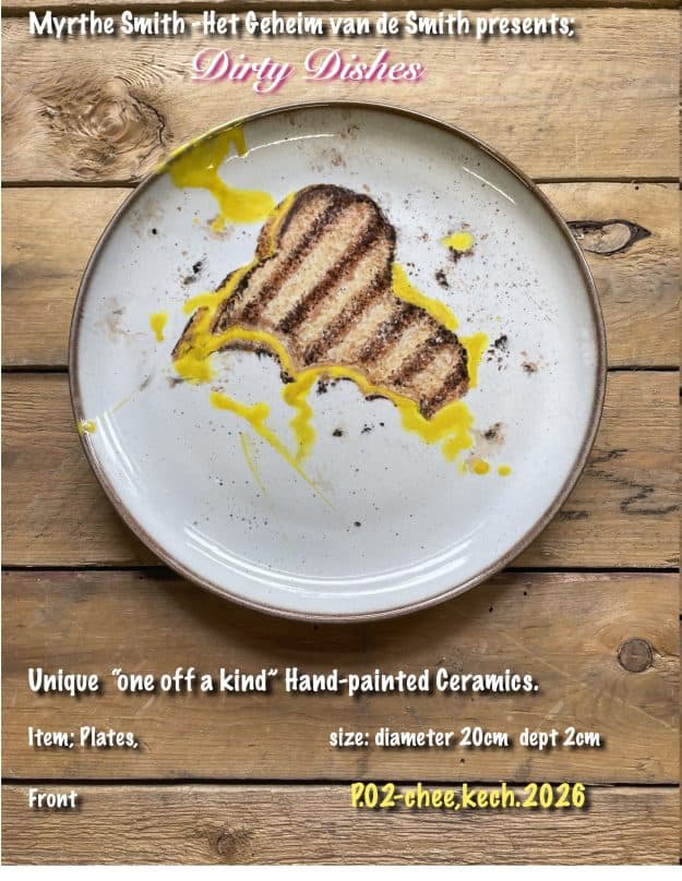 from the series; "Dirty Dishes” Plate.02 cheese toastie