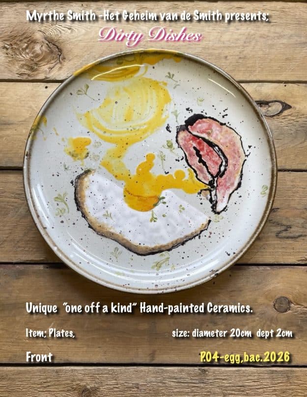 from the series; "Dirty Dishes” Plate.04  fried egg, bacon