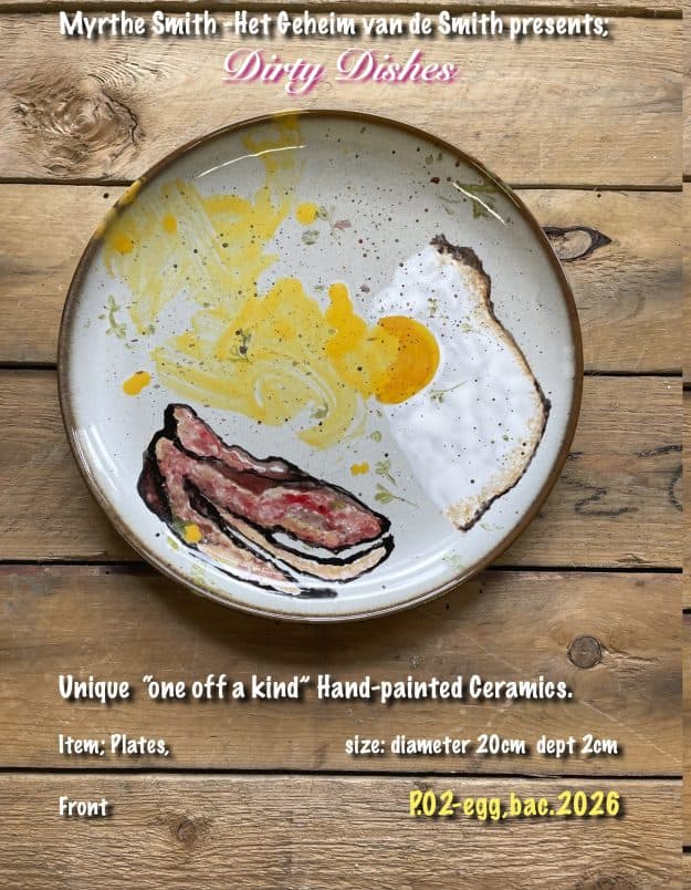 from the series; "Dirty Dishes” Plate.02  fried egg, bacon