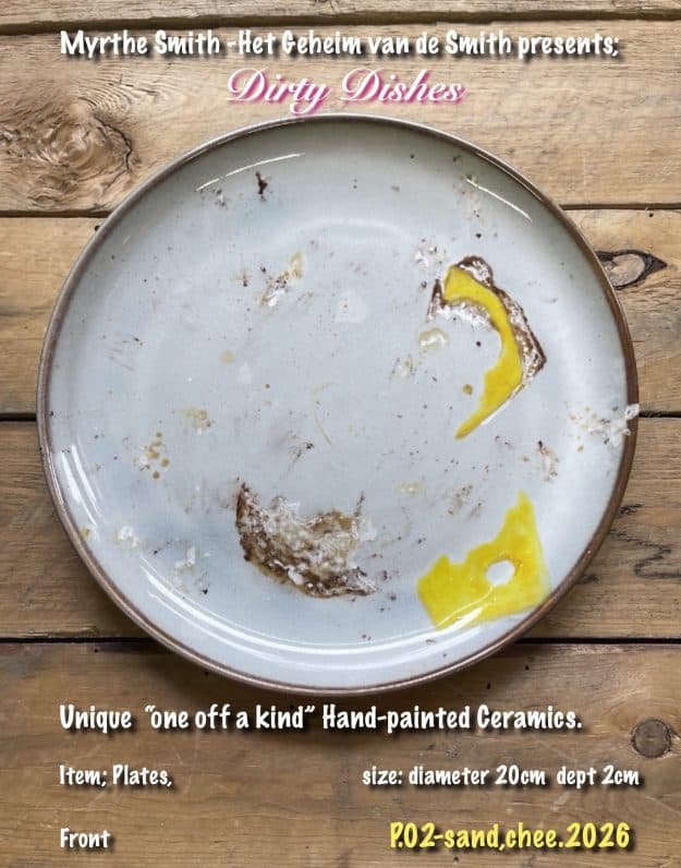 from the series; "Dirty Dishes” Plate.02  sandwich, cheese