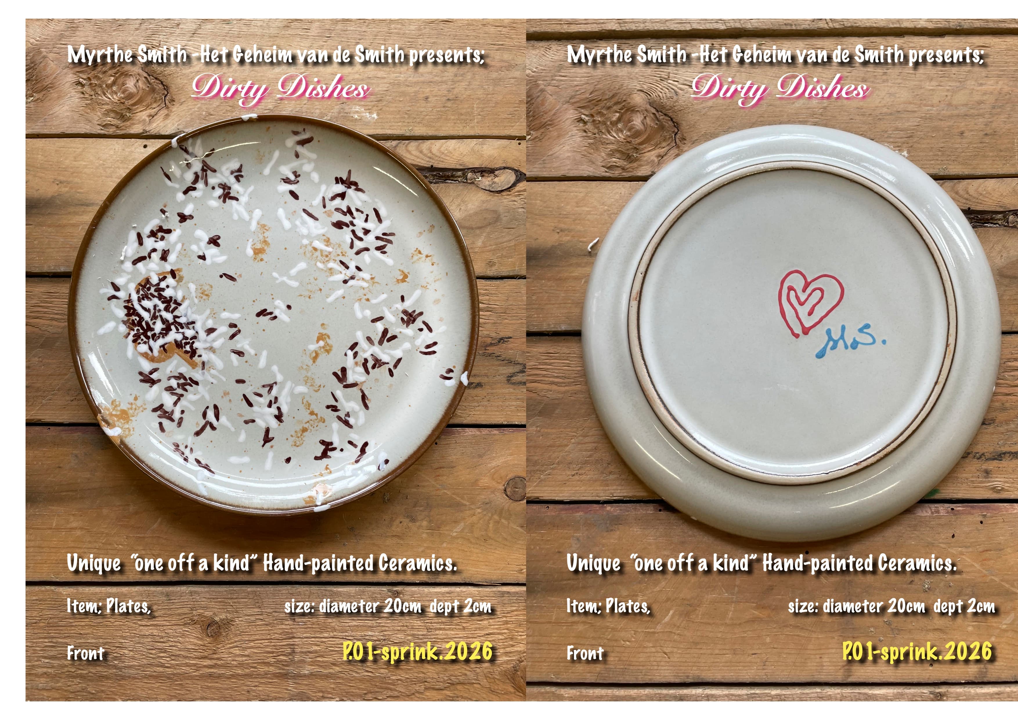 from the series; "Dirty Dishes” Plate.01  sandwich, chocolate sprinkles
