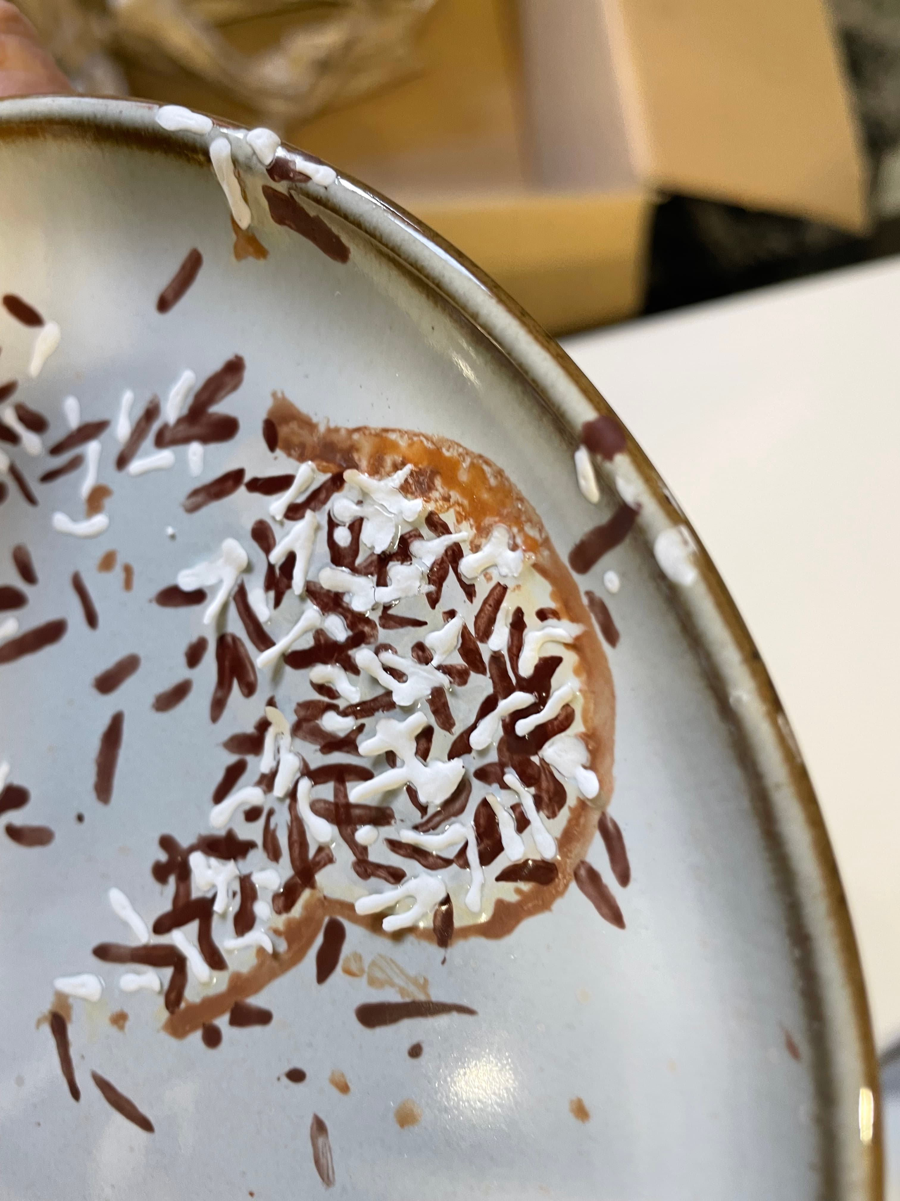 from the series; "Dirty Dishes” Plate.01  sandwich, chocolate sprinkles