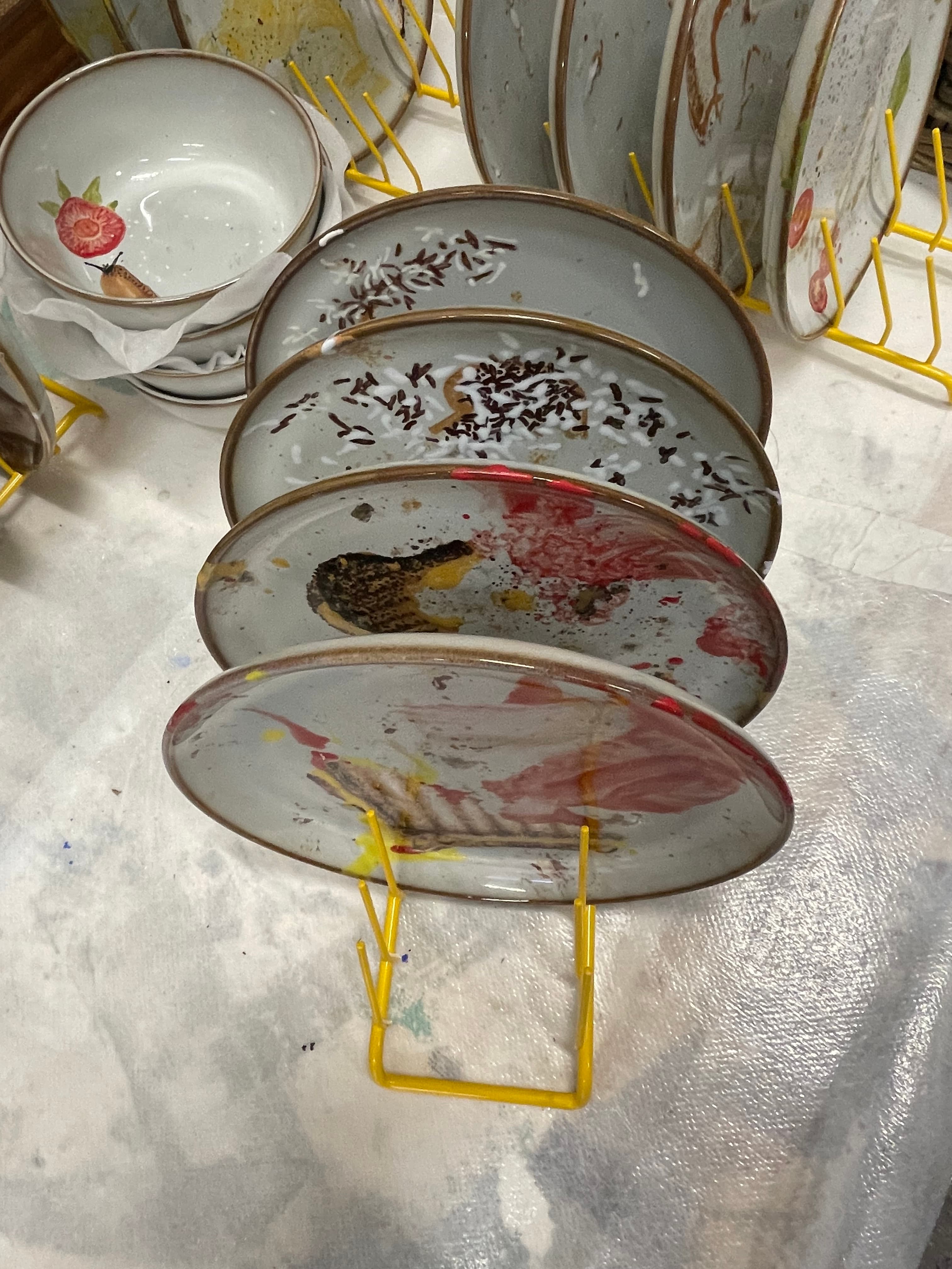 from the series; "Dirty Dishes” Plate.01  sandwich, chocolate sprinkles