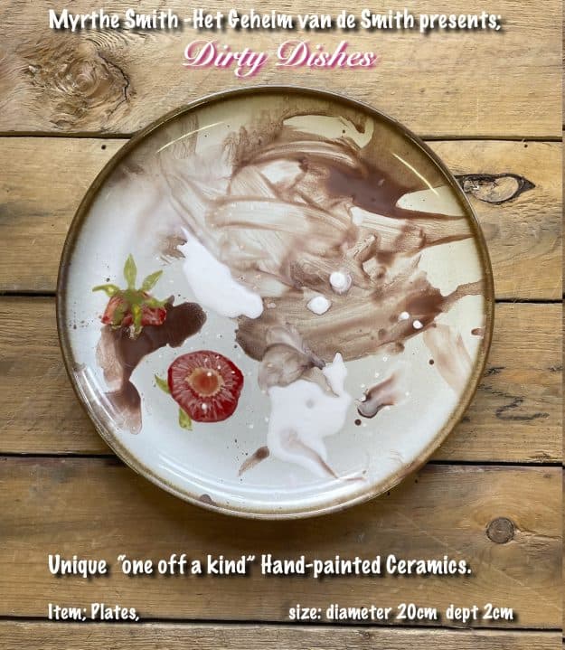 from the series; "Dirty Dishes” Plate.02 chocolate, strawberry