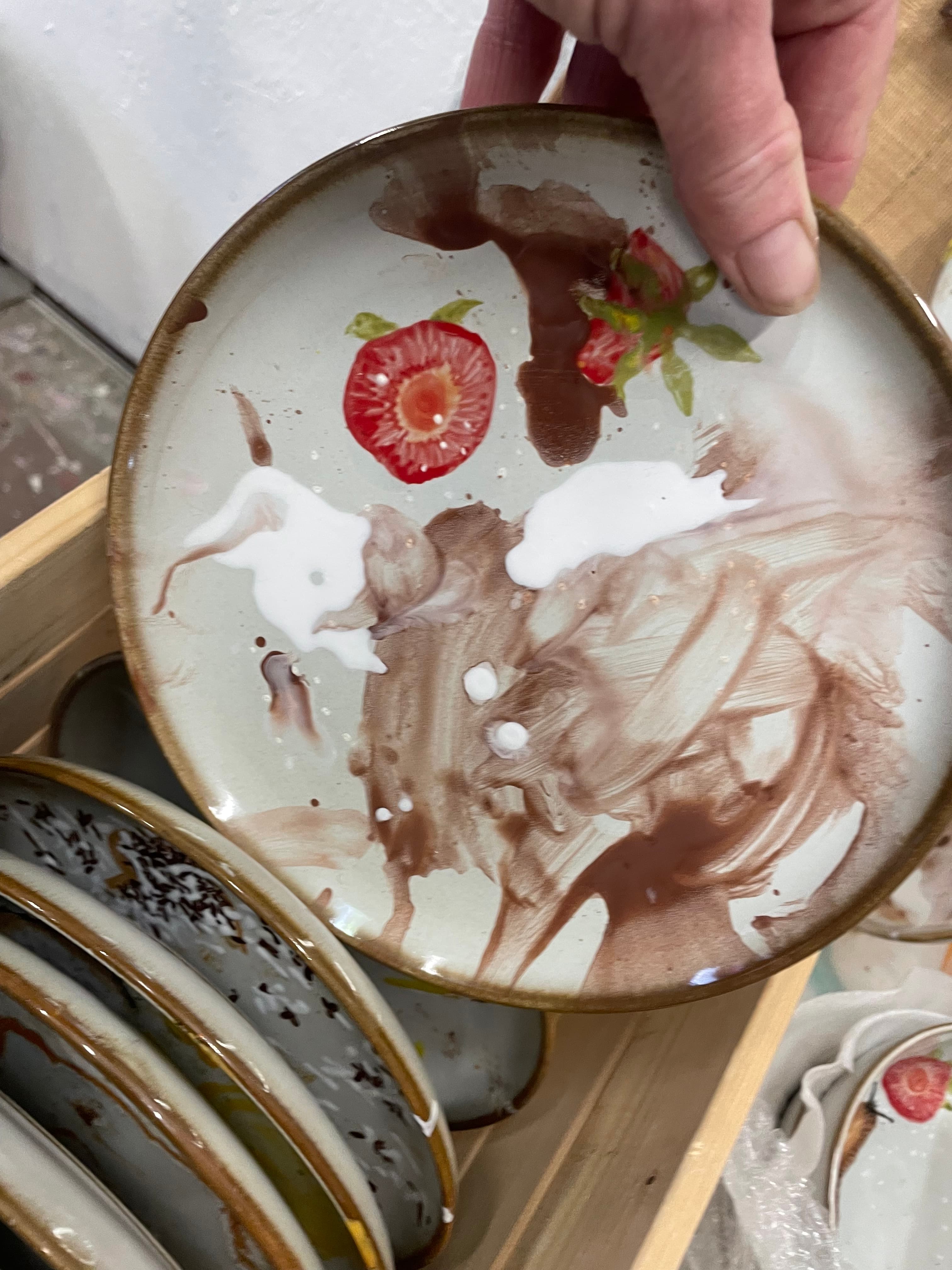 from the series; "Dirty Dishes” Plate.02 chocolate, strawberry