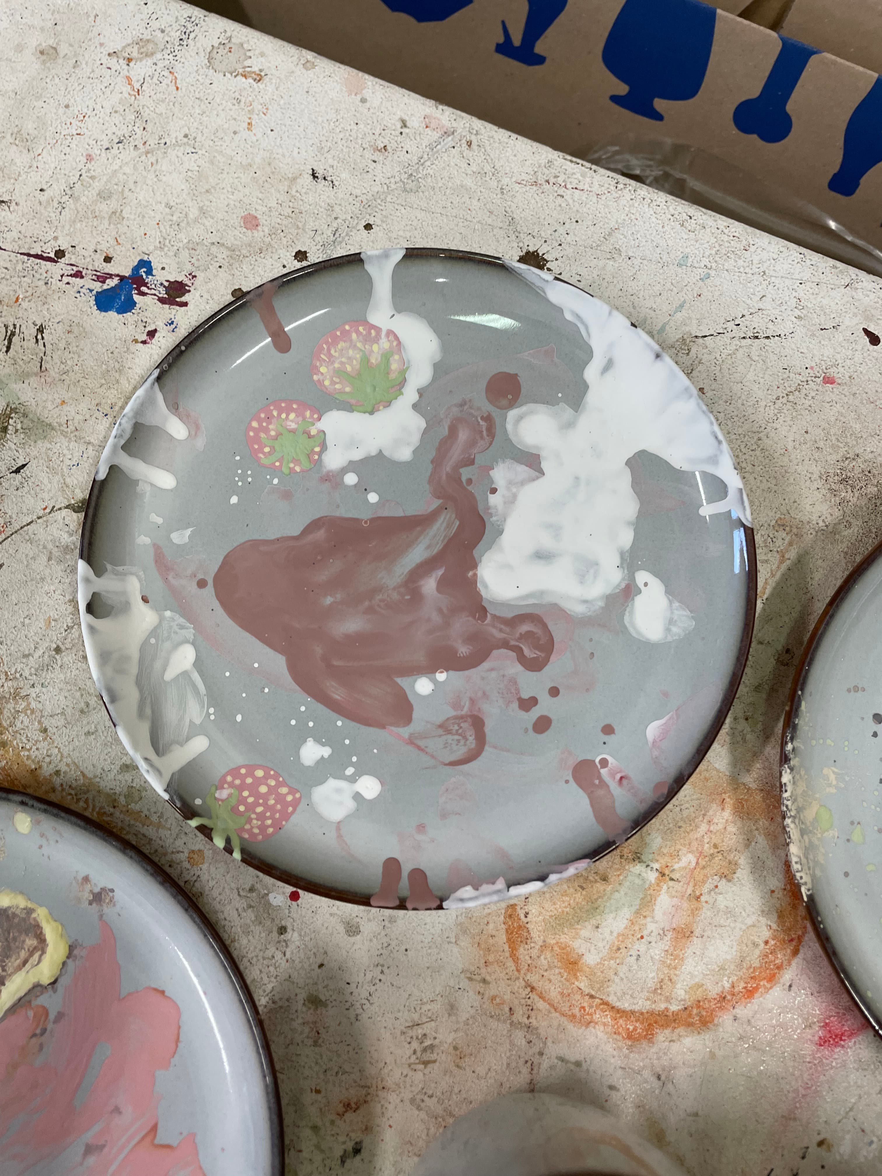 from the series; "Dirty Dishes” Plate.02 chocolate, strawberry