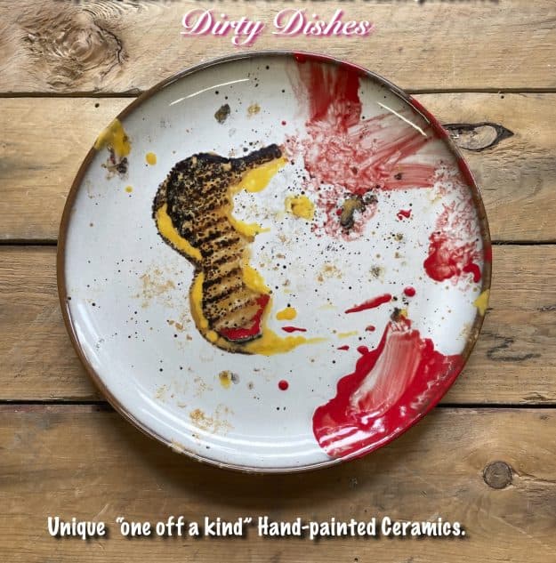 from the series; "Dirty Dishes” Plate.01   cheese toastie,ketchup