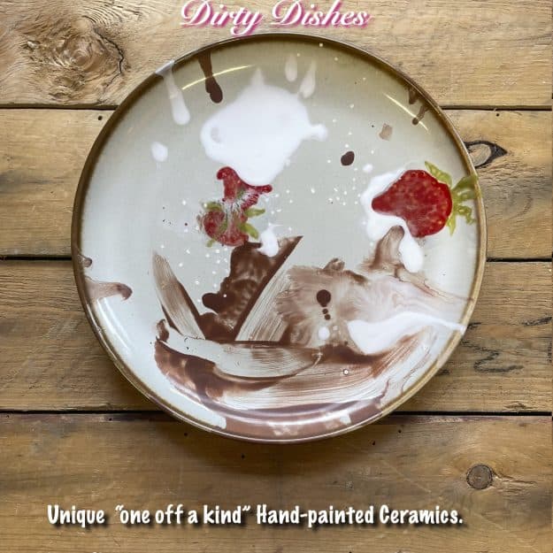 from the series; "Dirty Dishes” Plate.01  chocolate, strawberry