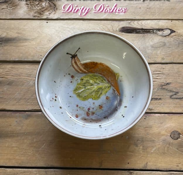 from the series; "Dirty Dishes” Bowl.02    snail,salad