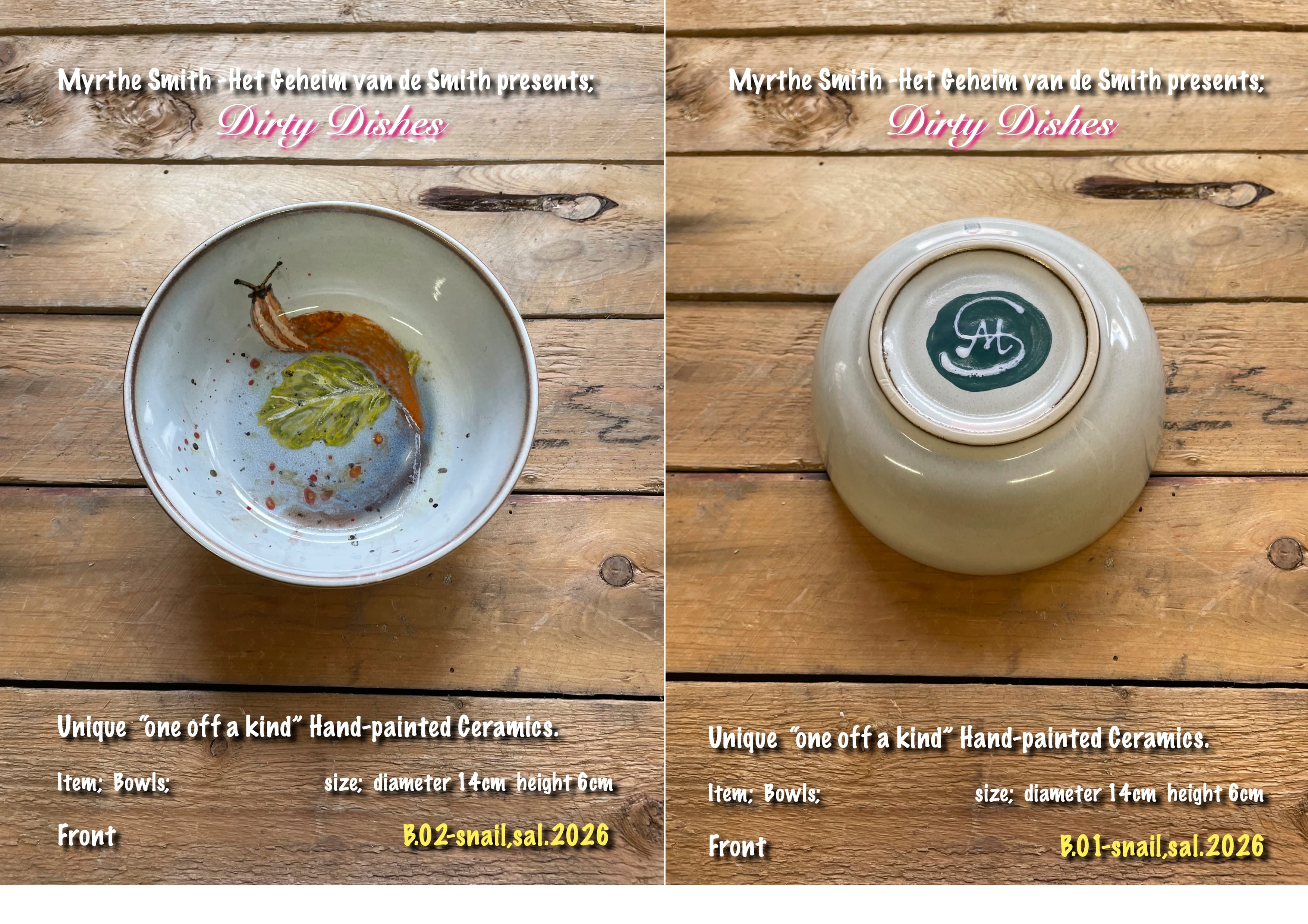 from the series; "Dirty Dishes” Bowl.02    snail,salad