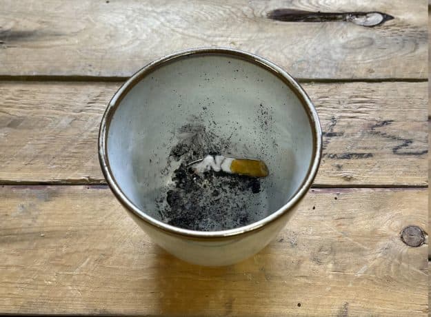 from the series; "Dirty Dishes" Mug.01           cigarette