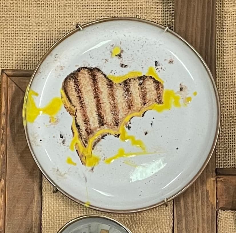 from the series; "Dirty Dishes" Plate.02  cheese toastie