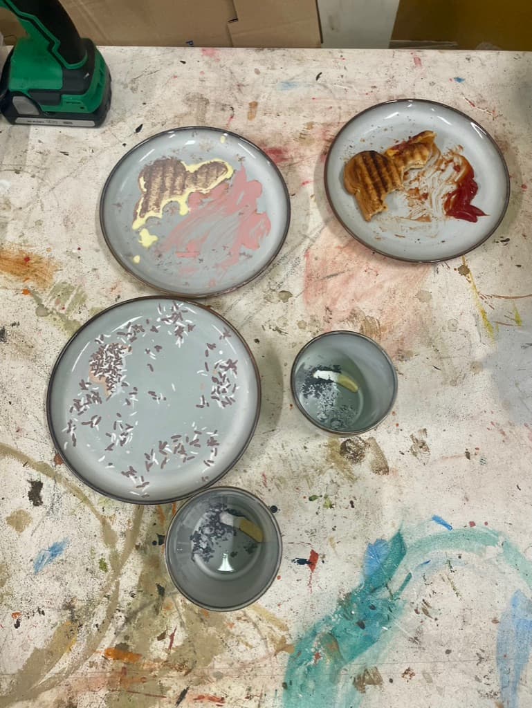 from the series; "Dirty Dishes" Plate.02  cheese toastie