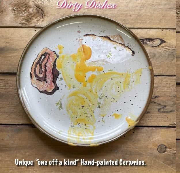 from the series; "Dirty Dishes” Plate.01  fried egg, bacon