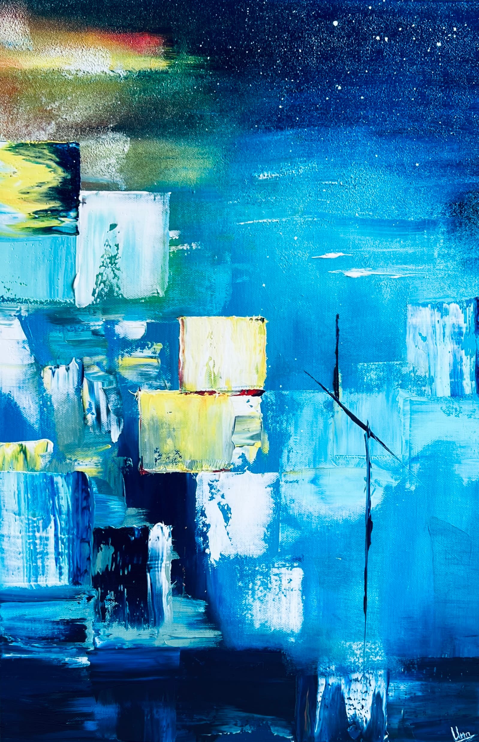 Strolling through the narrow street 60x40 cm