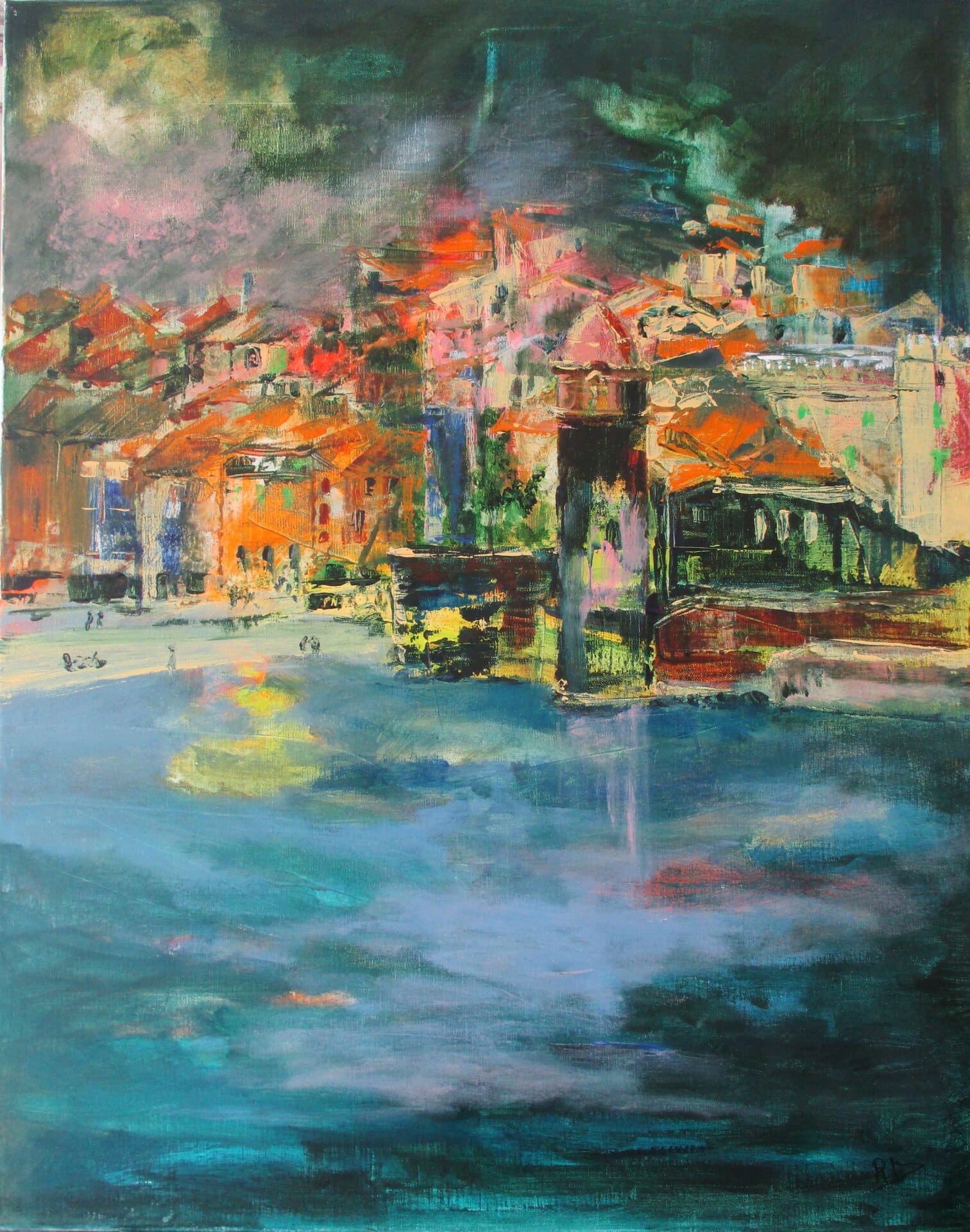 Tableau Acrylique et collages sur toile de lin
