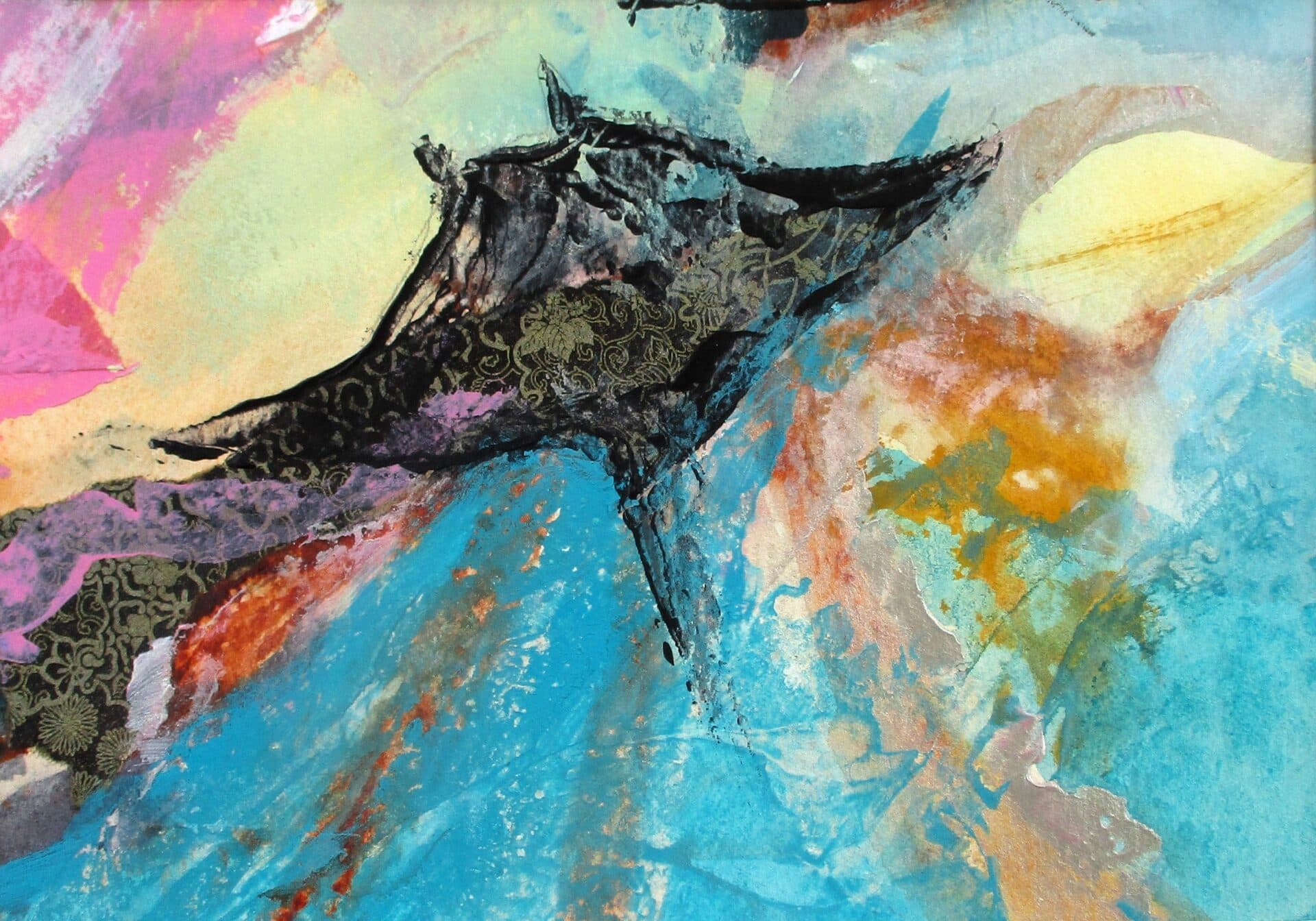 Tableau Acrylique et collages sur papier