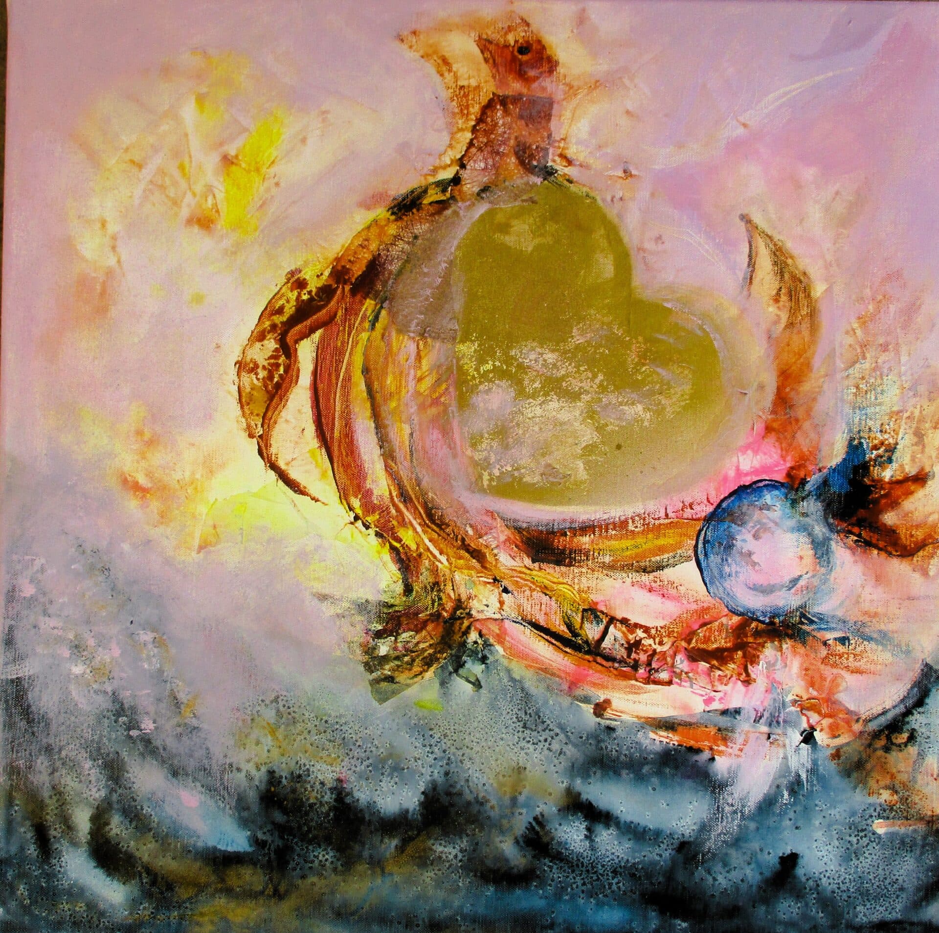 Tableau Acrylique et collages sur toile de lin