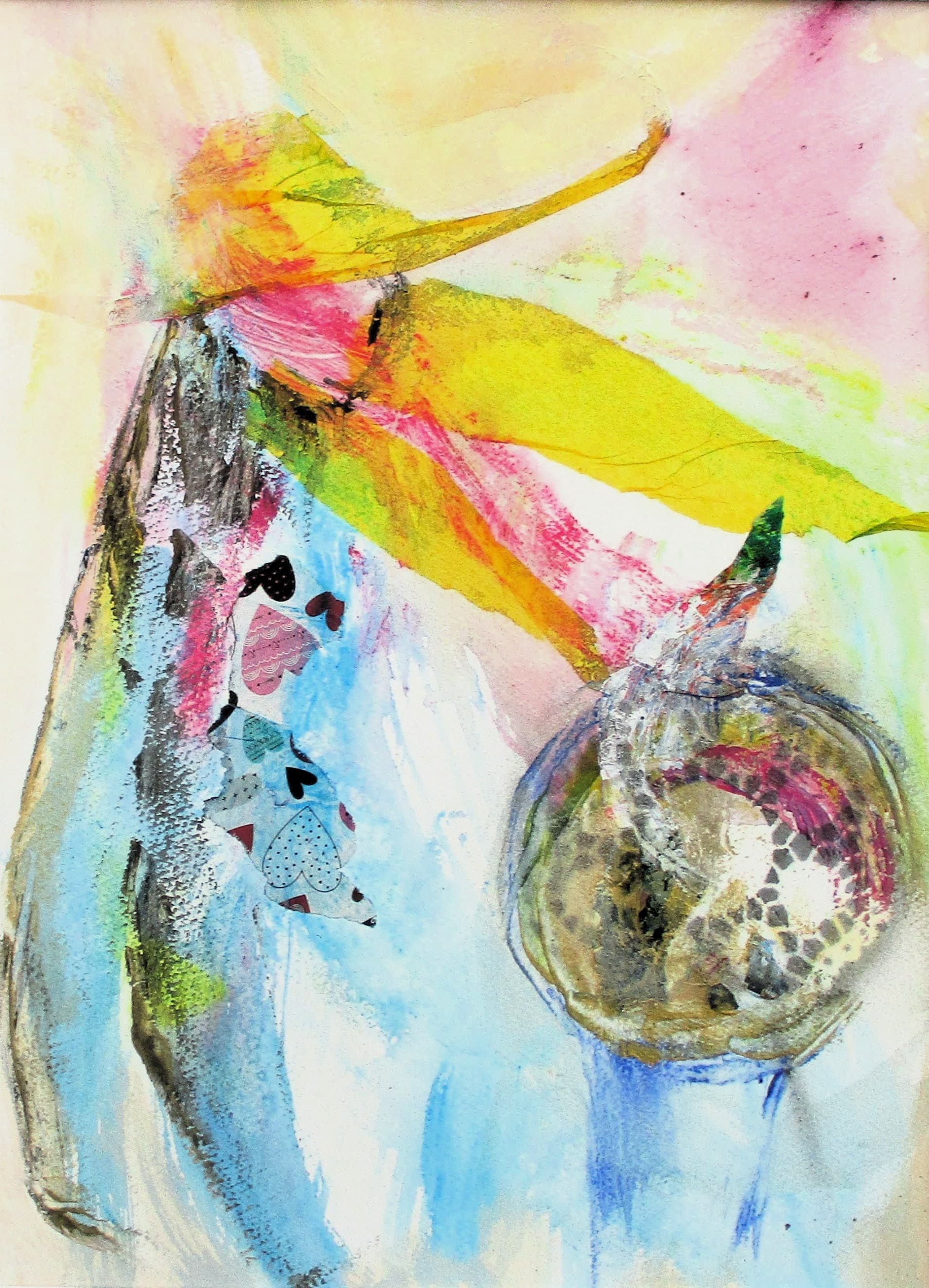 Tableau Acrylique et collages sur papier