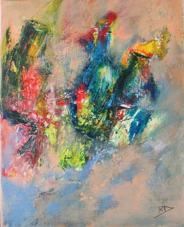Tableau Acrylique et collages sur toile de lin