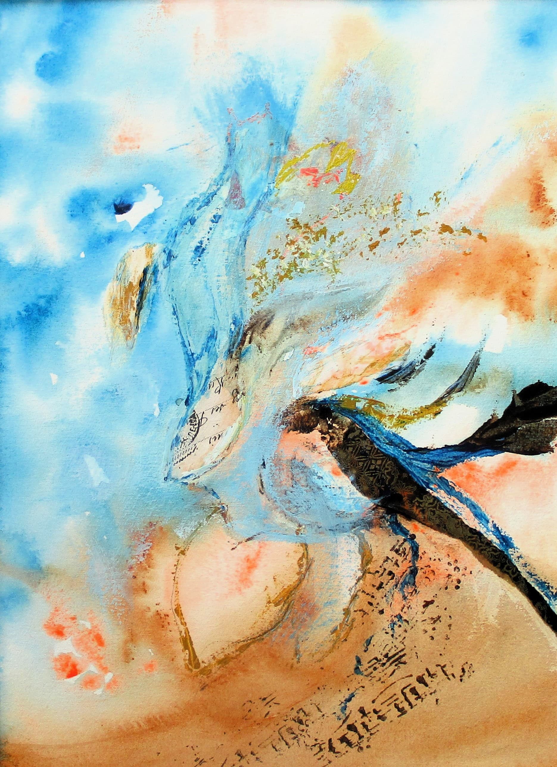 Tableau Acrylique et collages sur papier