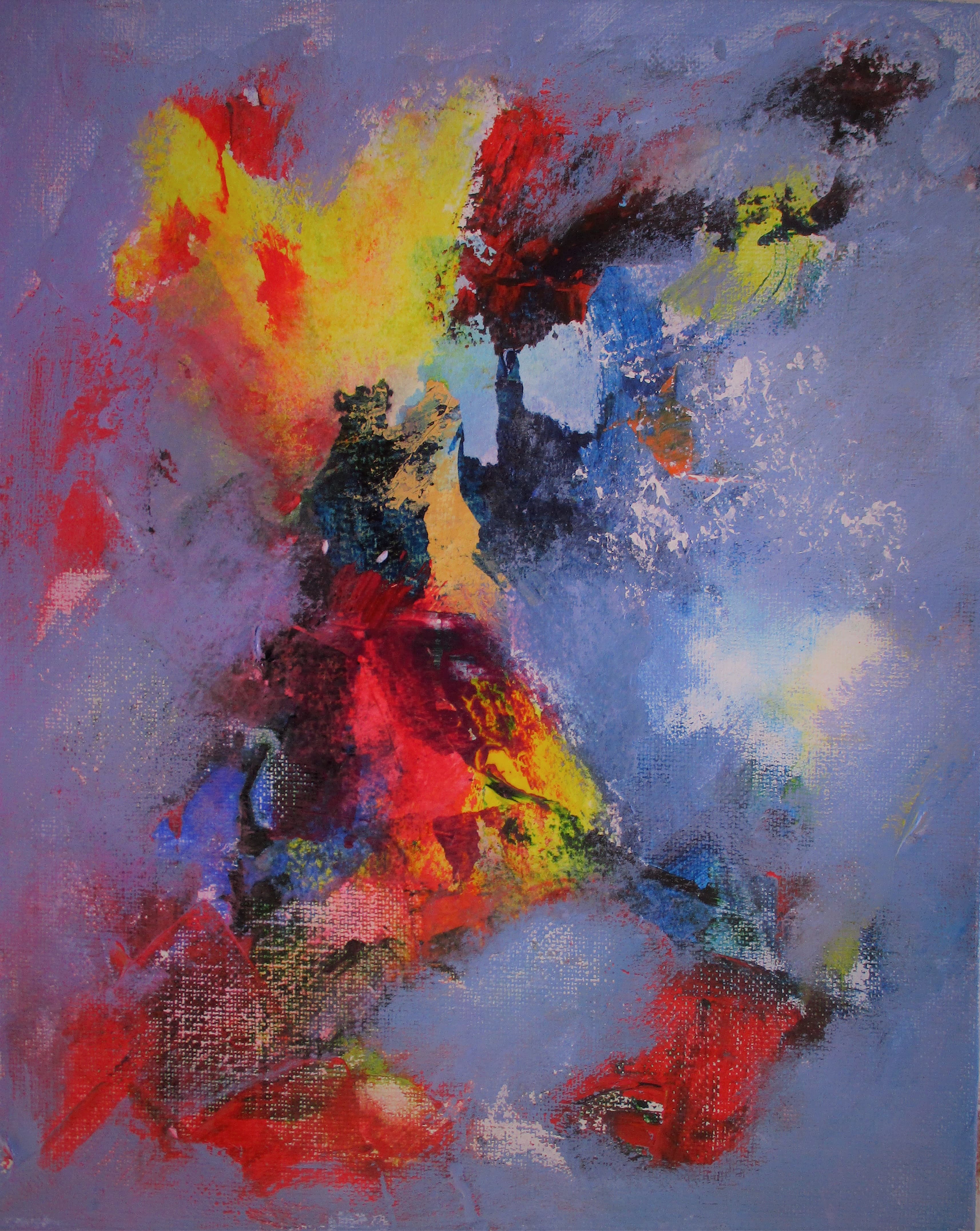Tableau Acrylique et collages sur toile de lin