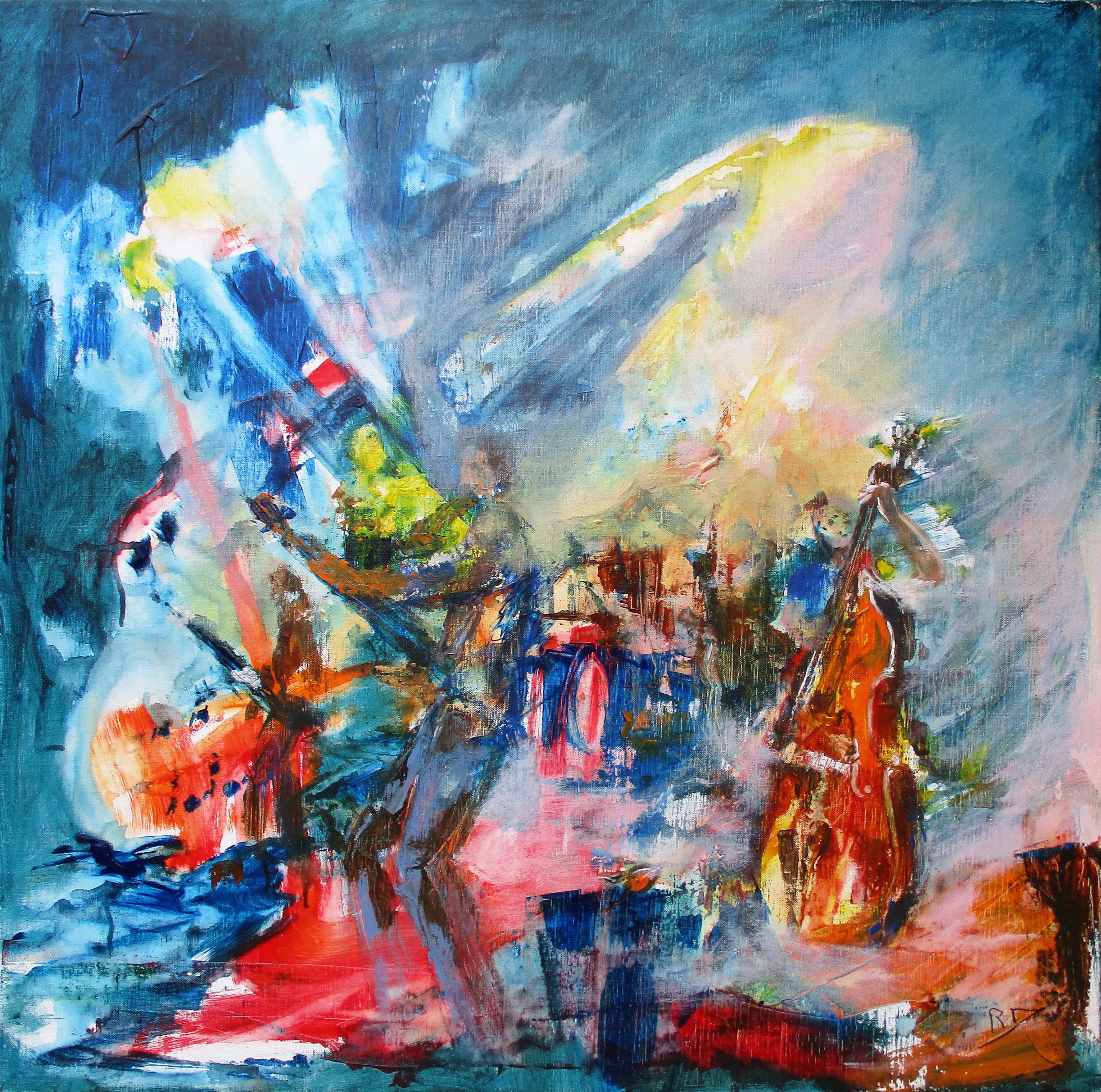 Tableau Acrylique et collages sur toile de lin