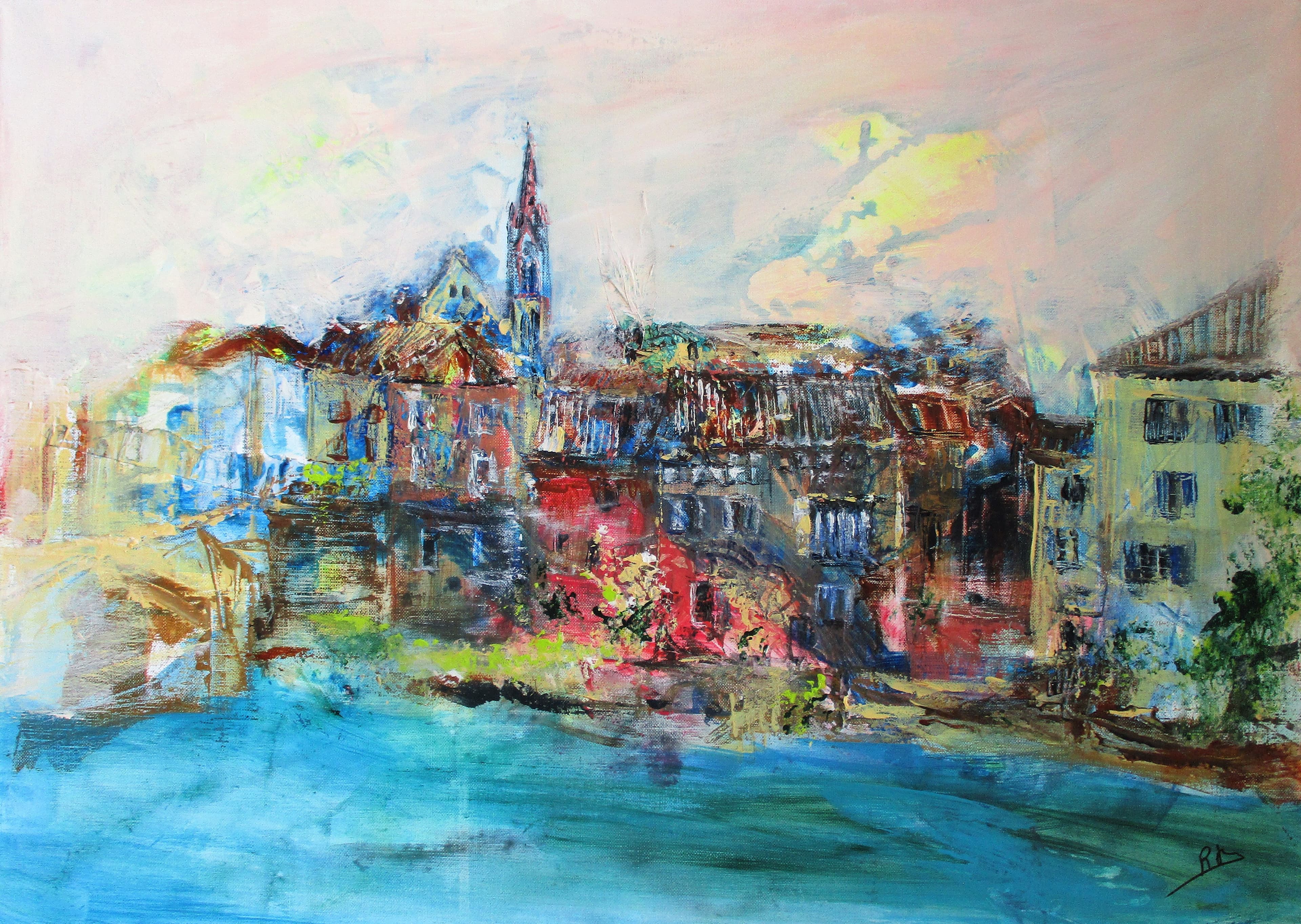 Tableau Acrylique et collages sur toile de lin