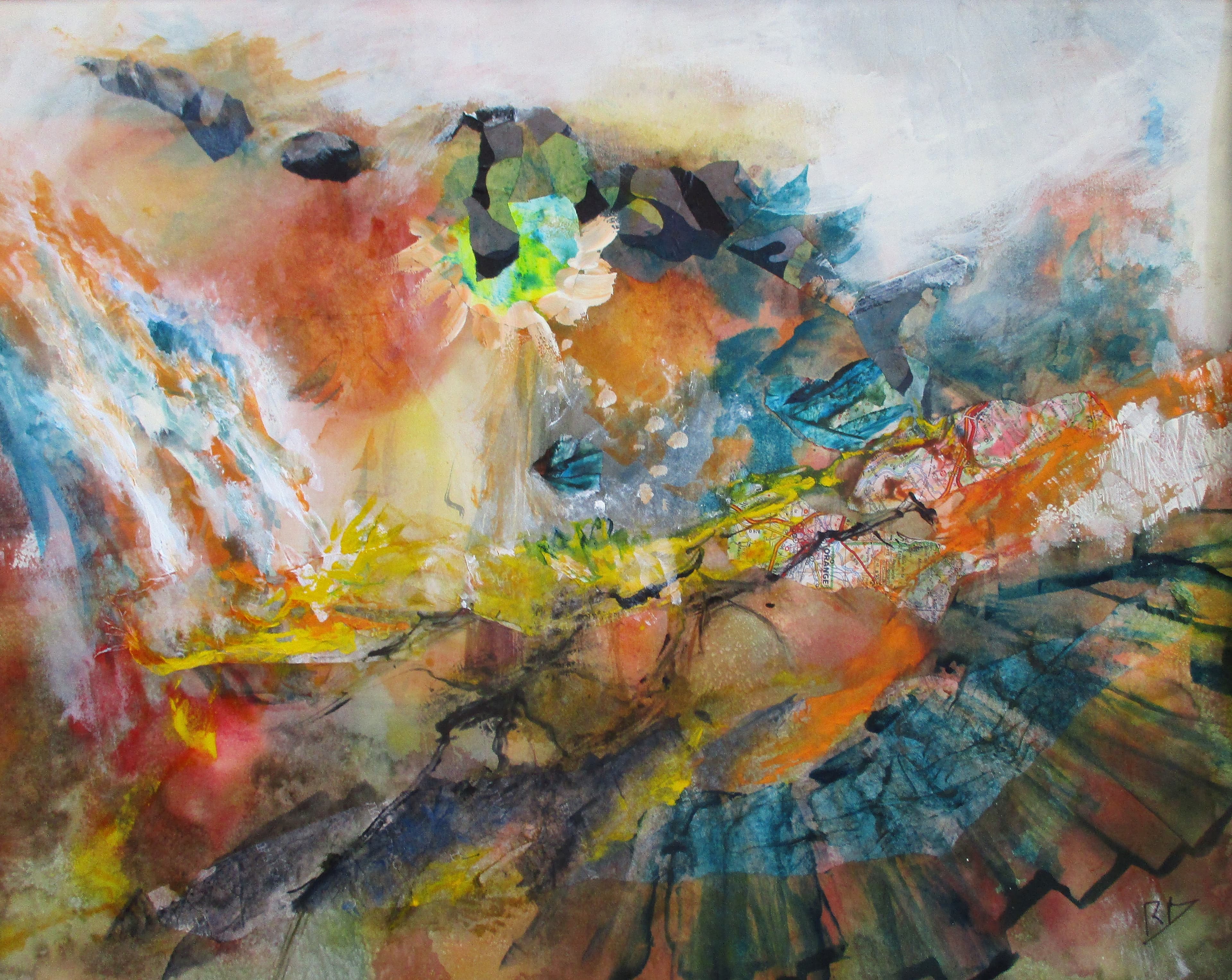 Aquarelle sur papier et collages