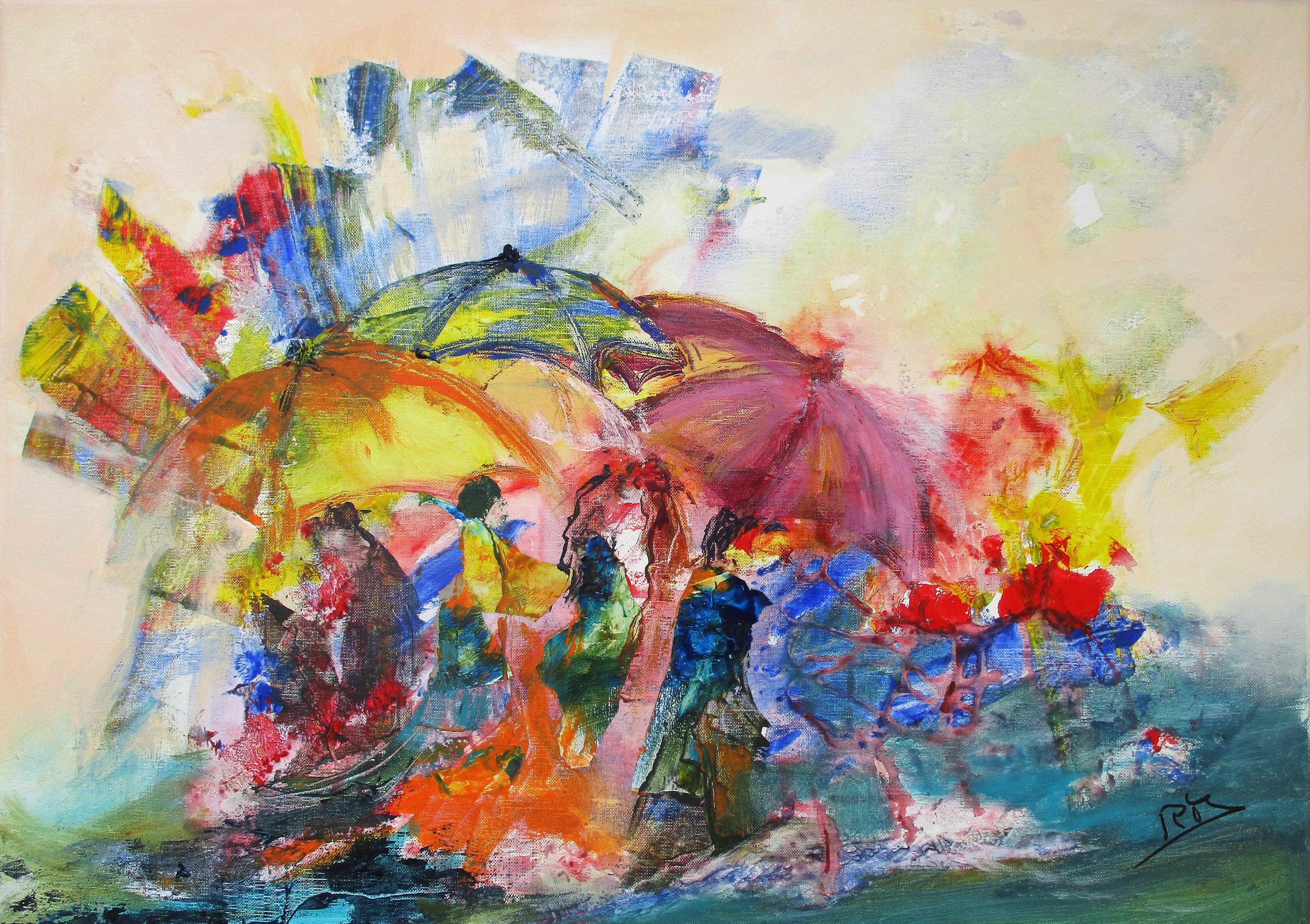 Tableau Acrylique et collages sur toile de lin