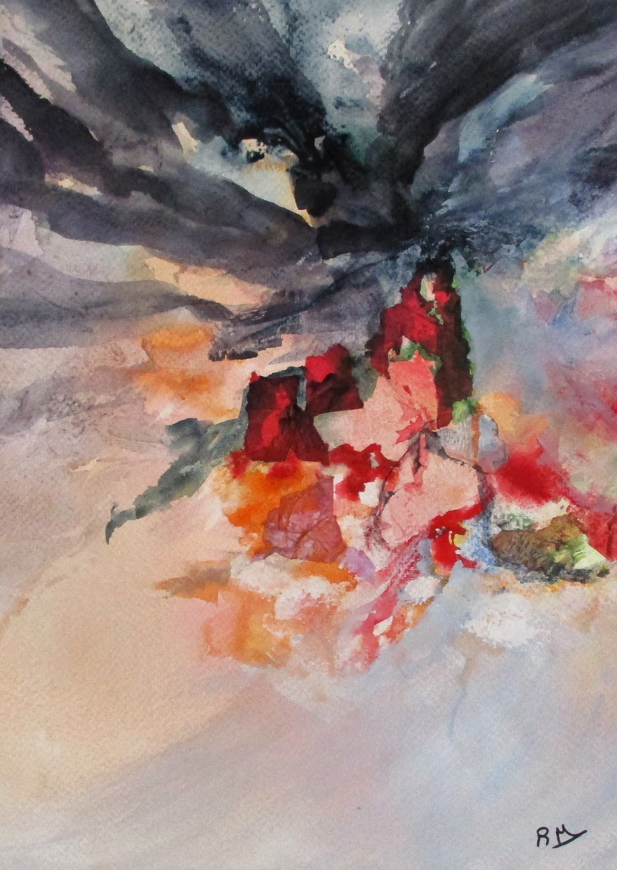 Aquarelle sur papier et collages