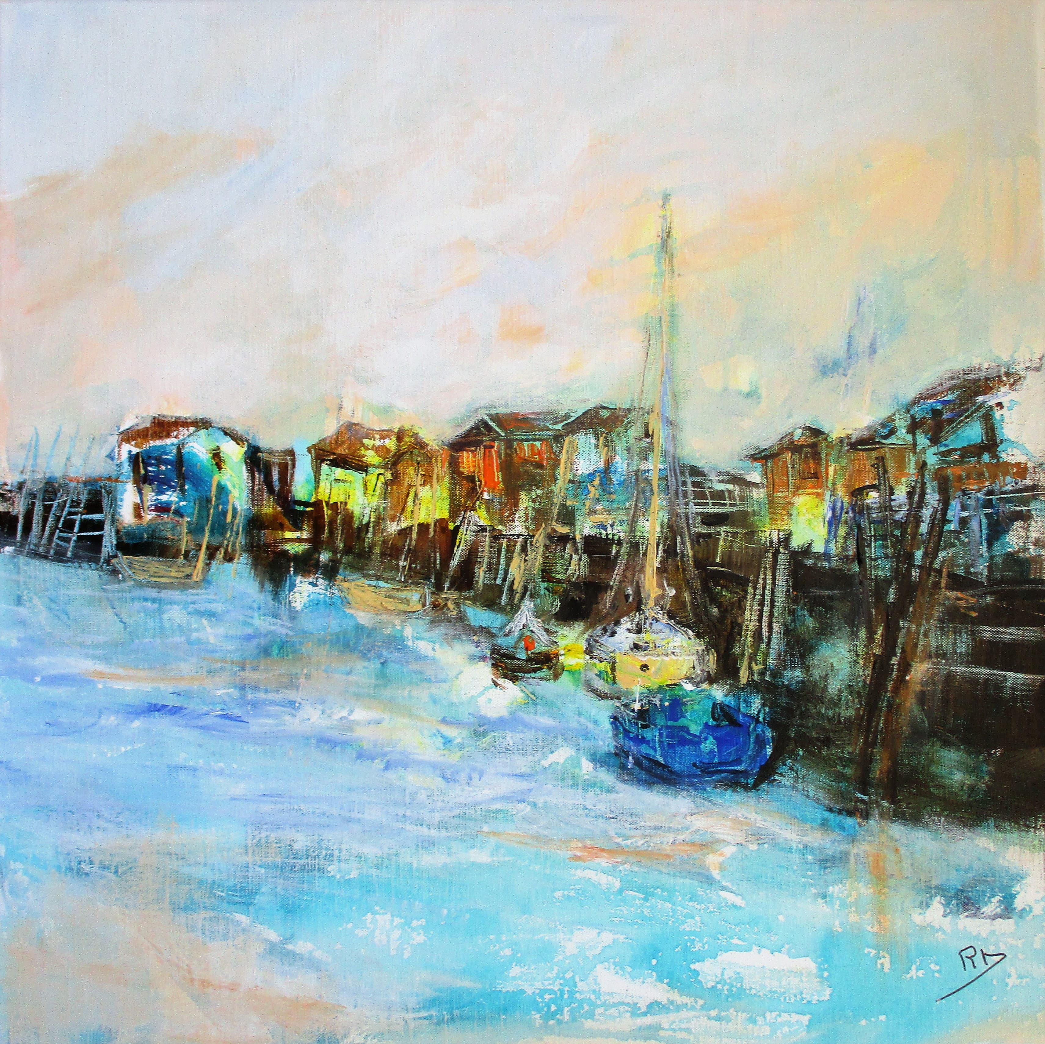 Tableau Acrylique et collages sur toile de lin