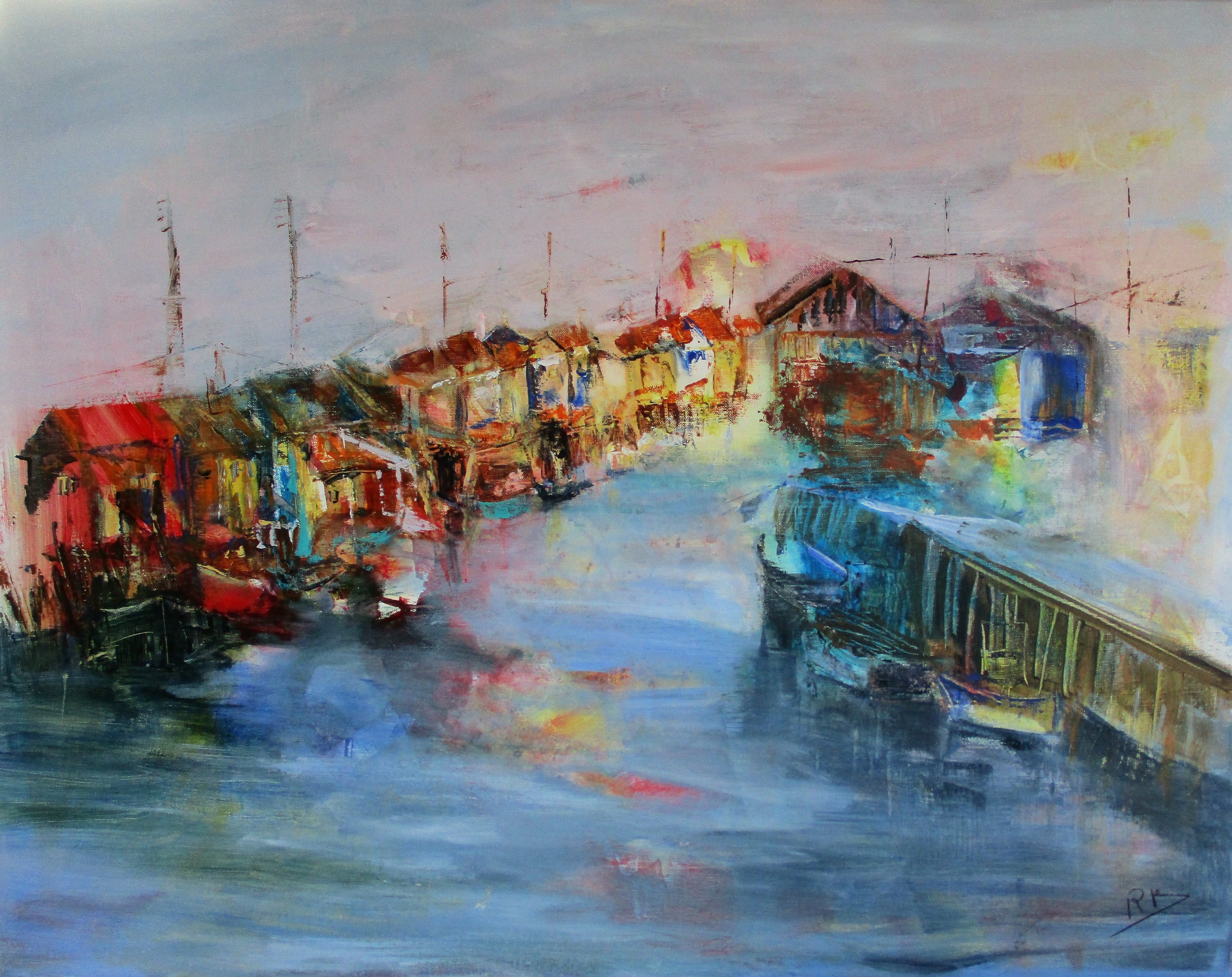 Tableau Acrylique et collages sur toile de lin