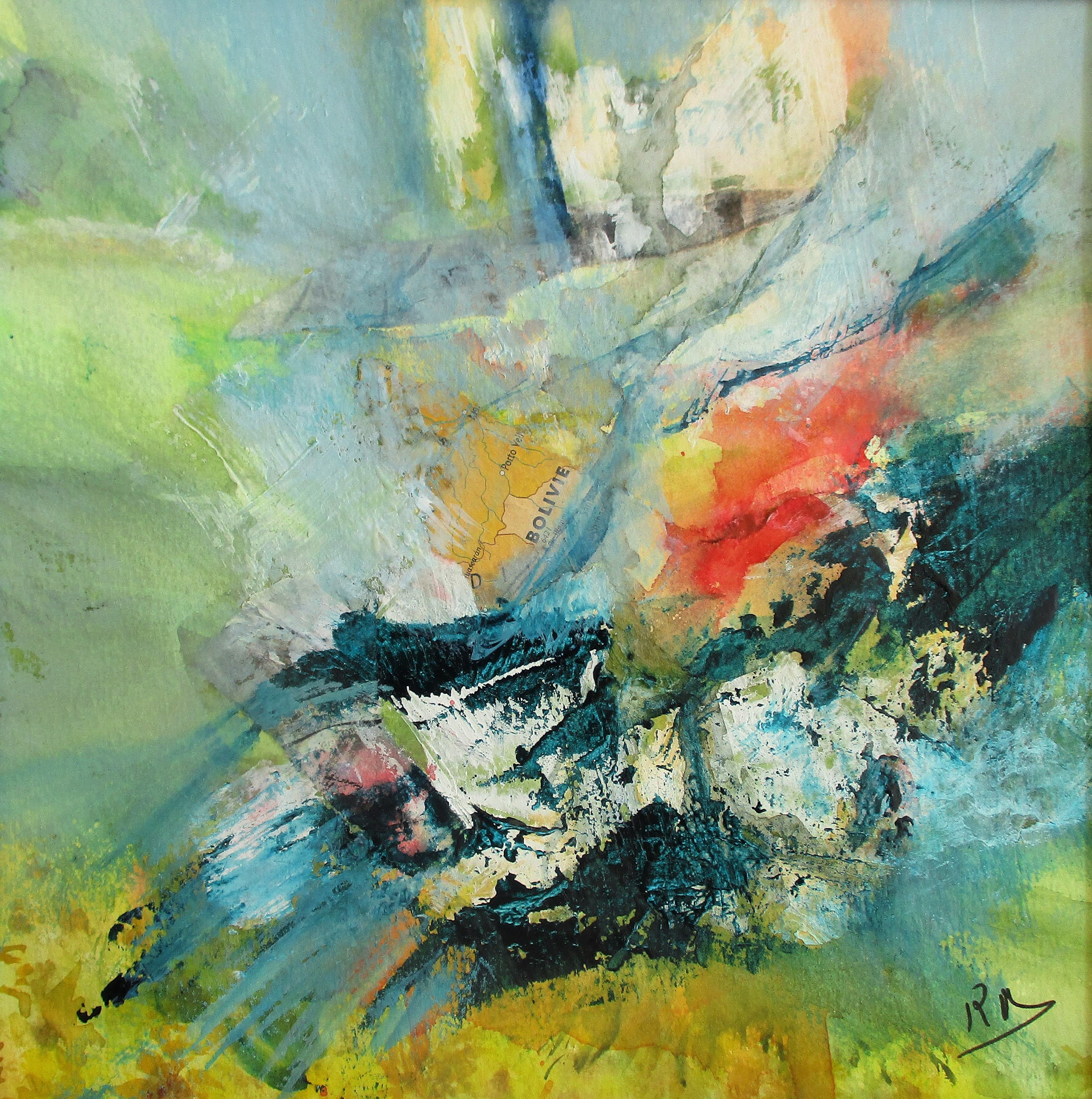 Tableau Acrylique et collages sur papier