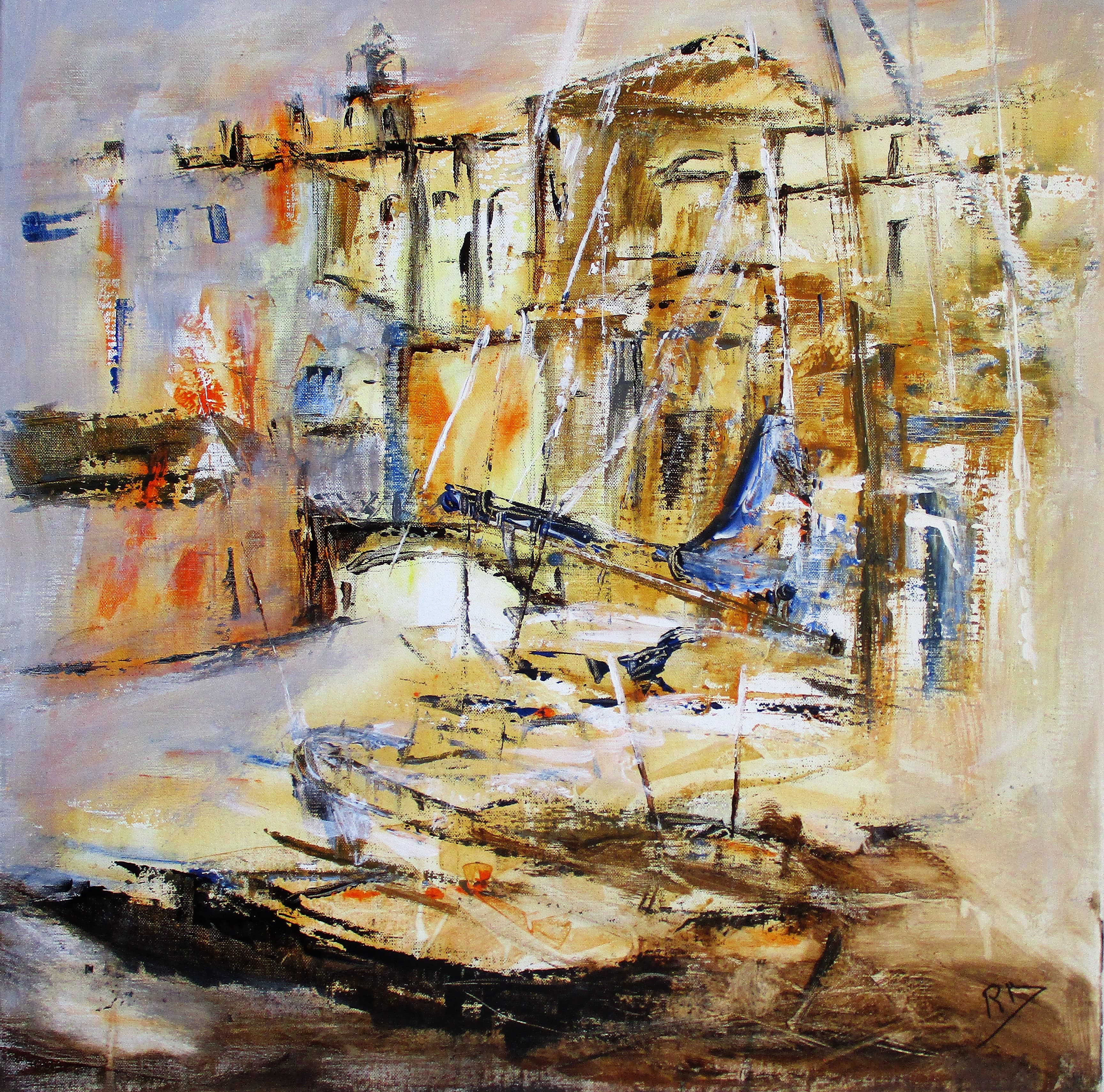 Tableau Acrylique et collages sur toile de lin